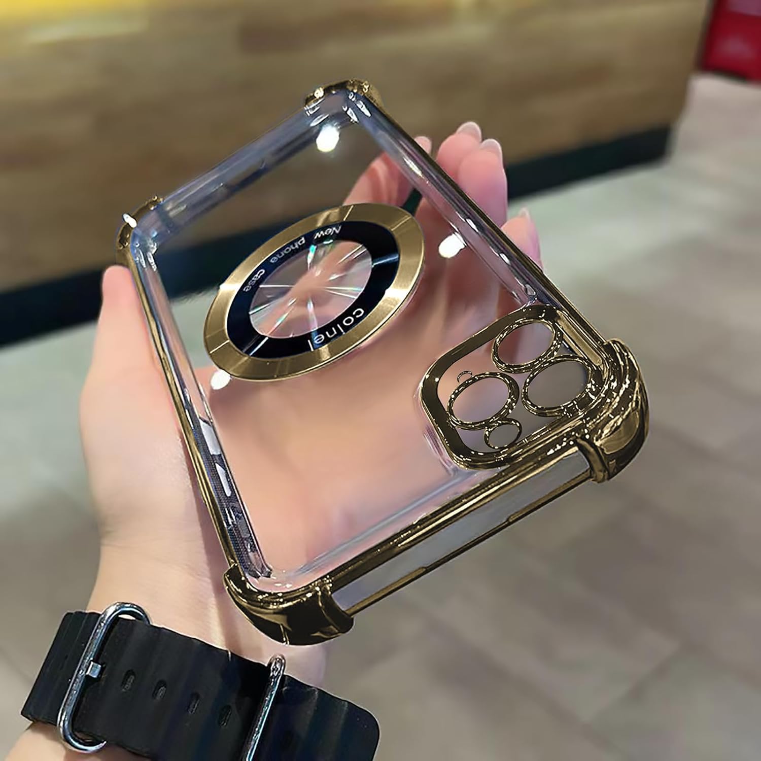Funda magnética transparente para iPhone 11 Pro Max, protección de lujo brillante en las cuatro esquinas, a prueba de golpes, de grado militar, con