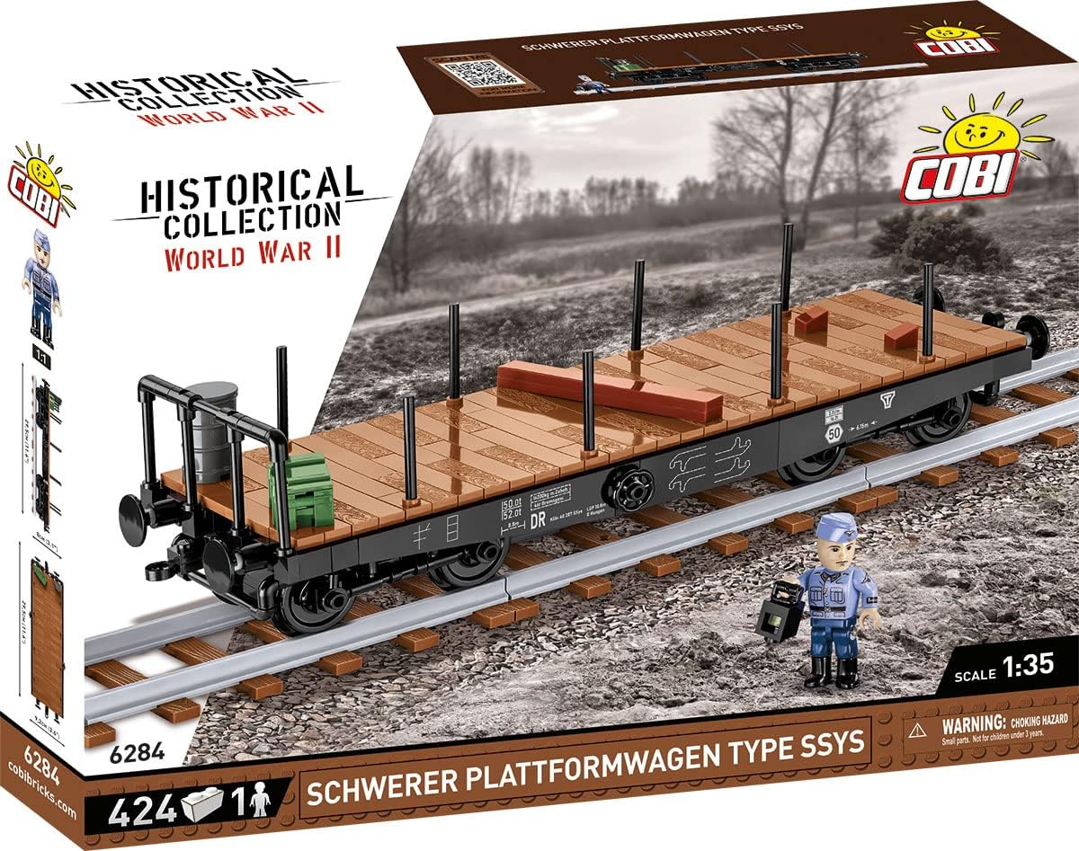 COBI Colección Histórica Segunda Guerra Mundial Schwerer Plattformwagen Tipo Ssys
