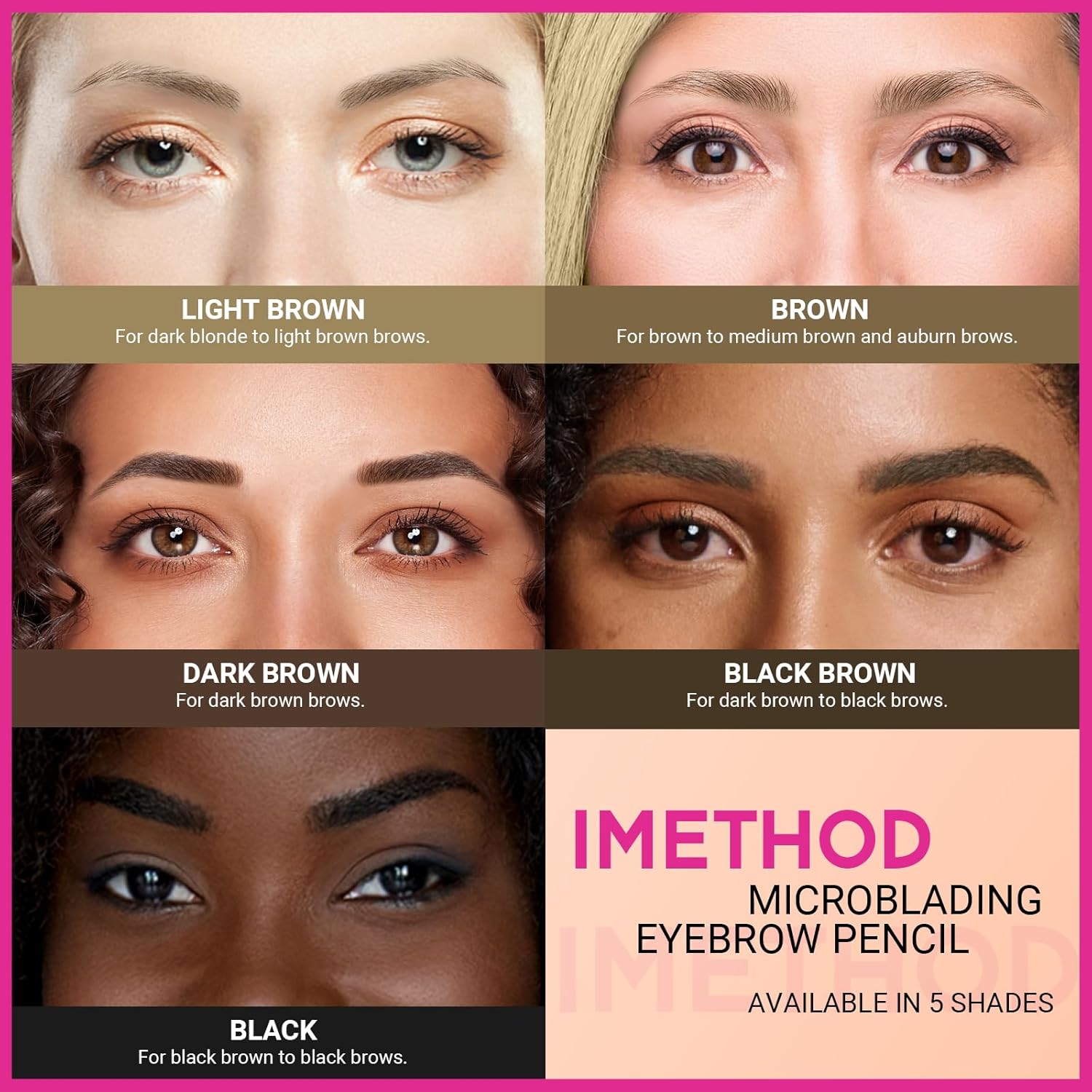 iMethod Microblading – Lápiz de cejas 2 en 1 de doble punta con aplicador de punta micro de 3 puntas y punta de pincel precisa para crear cejas de
