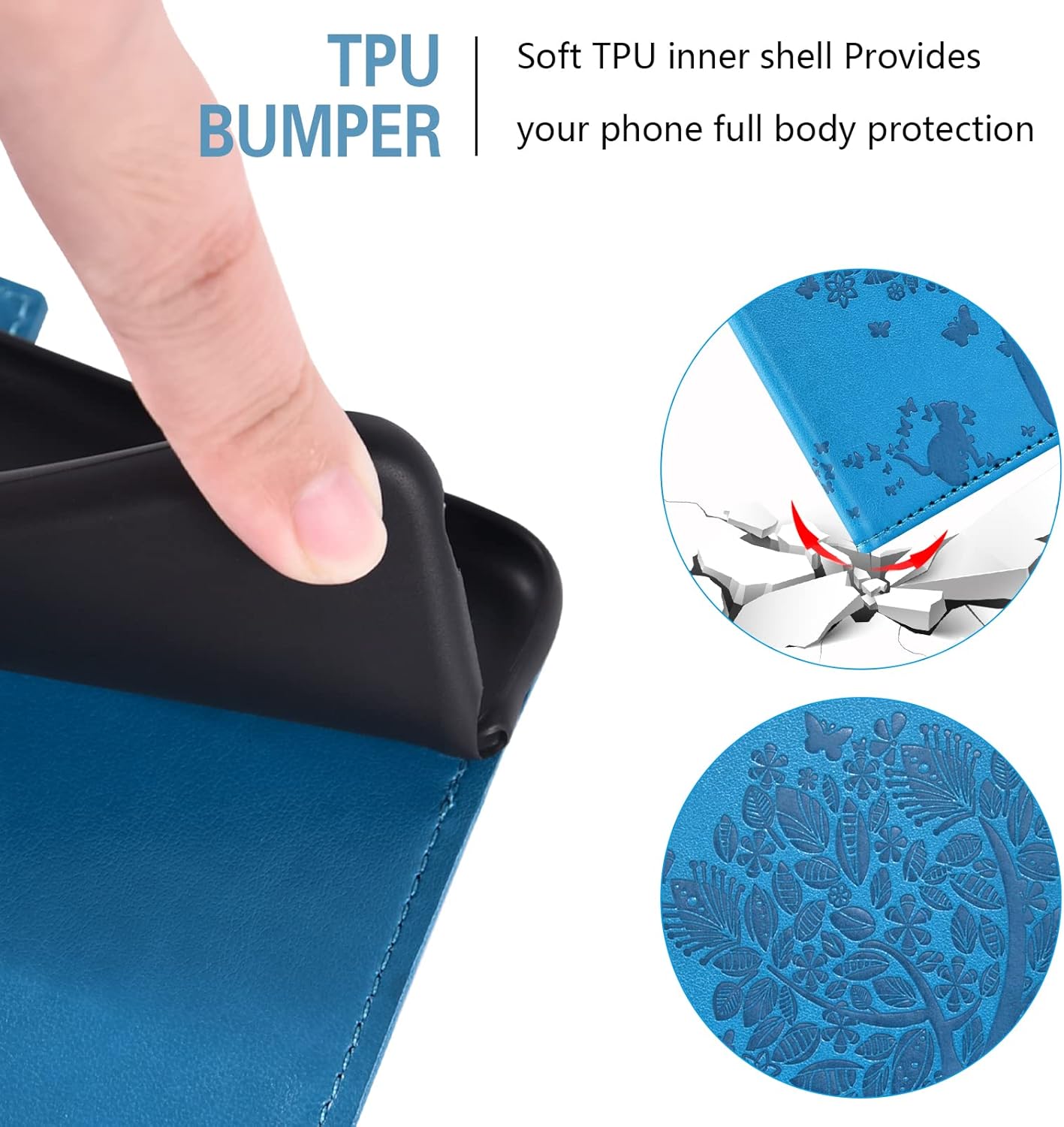 Asuwish Compatible con Xiaomi Redmi Note 9  Redmi 10X 4G Funda tipo cartera y protector de pantalla de vidrio templado con correa de muñeca con tapa