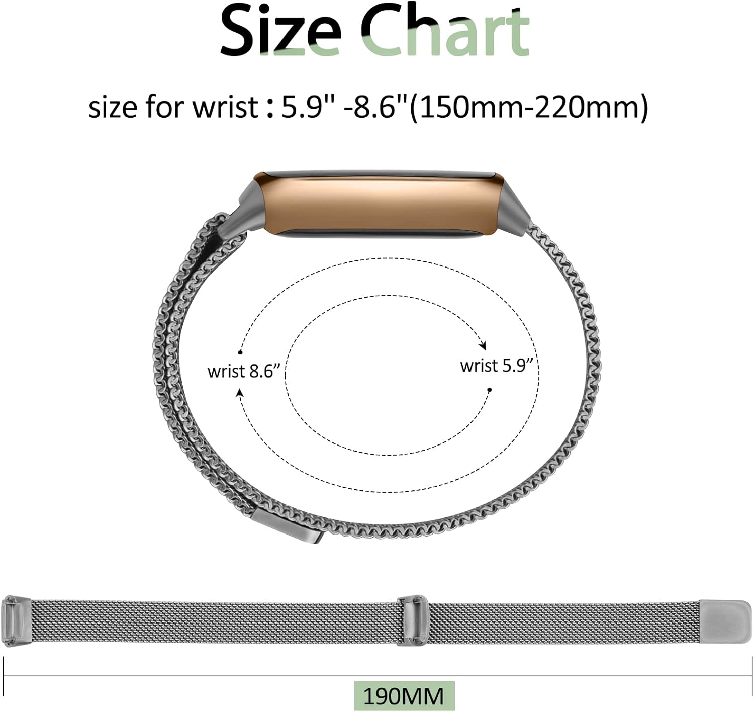 Correa de metal compatible con Fitbit Luxe Bands, correa de repuesto ajustable de malla de acero inoxidable para Fitbit LuxeLuxe Special Edition