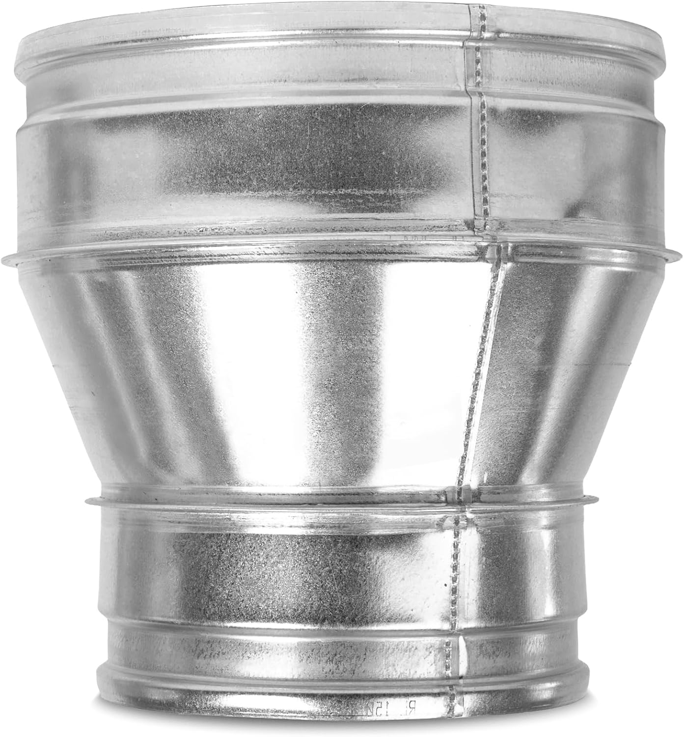 Reductor de conductos de ventilación de 8 a 6 pulgadas – Conector redondo de acero galvanizado – Montaje de conducto – Acoplamiento de aumento del