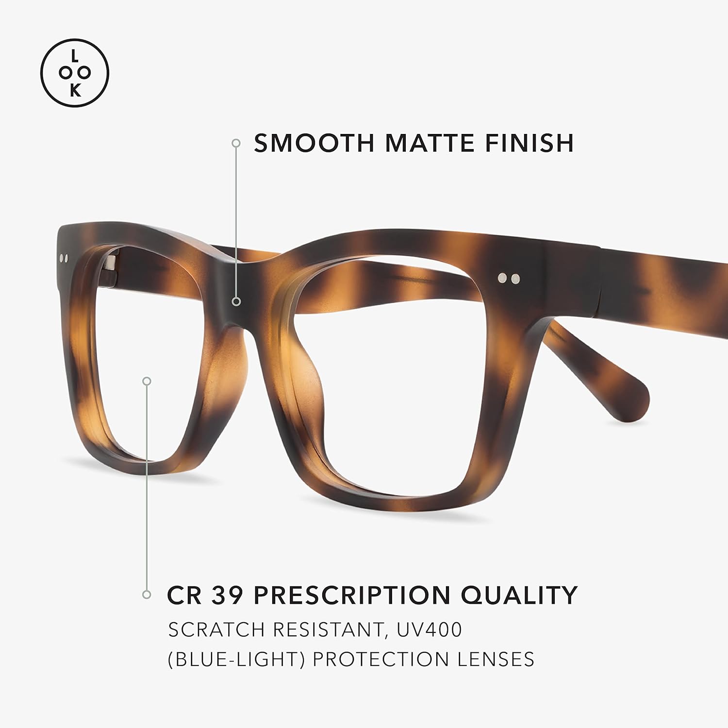 LOOK OPTIC Cosmo Reader – Gafas de lectura unisex con estilo, calidad de prescripción (aumento completo, no progresivos)