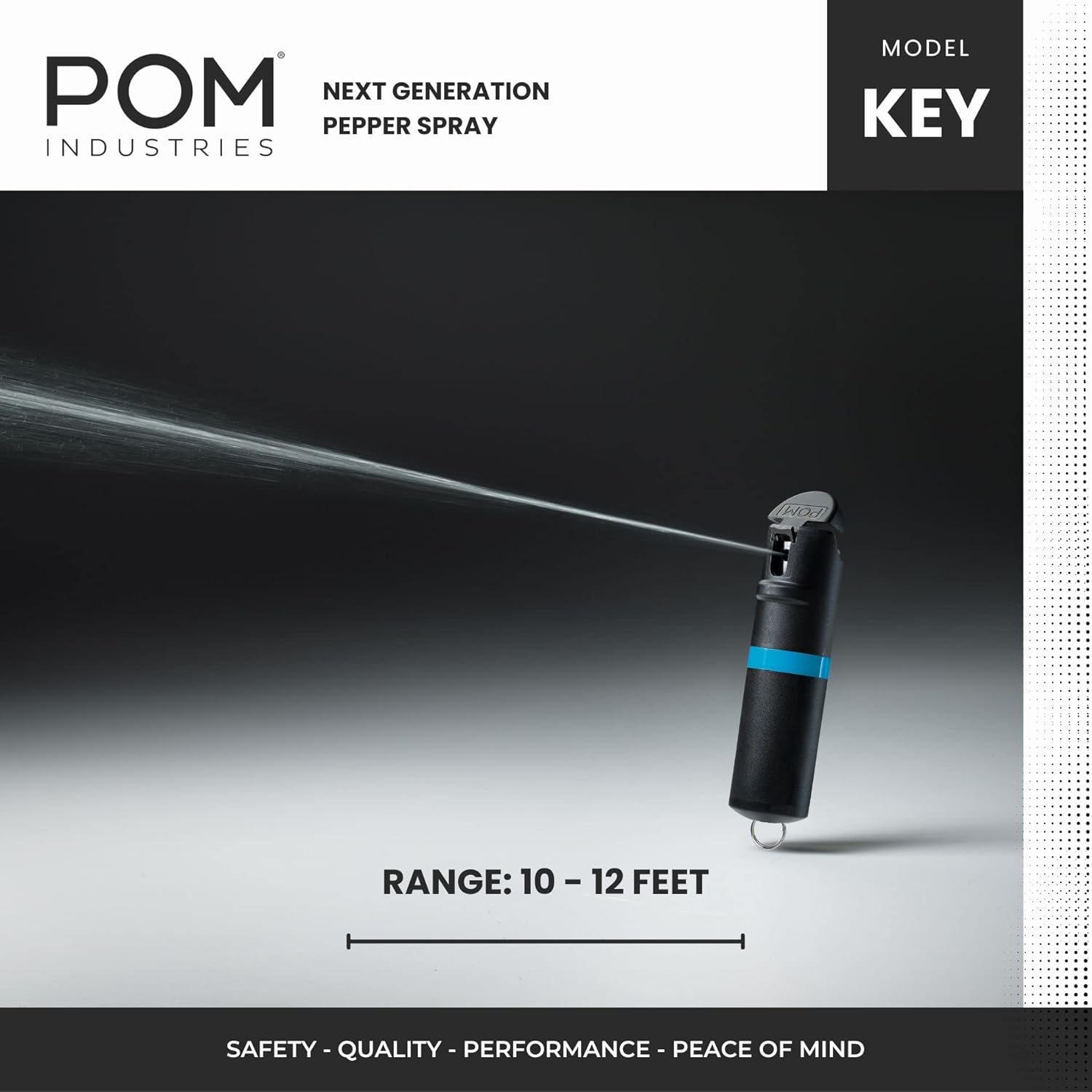POM – Gas pimienta de autodefensa en espay con tapa abatible Oleoresin capsicum (OC) de máxima fuerza diseño táctico compacto y seguro rápida