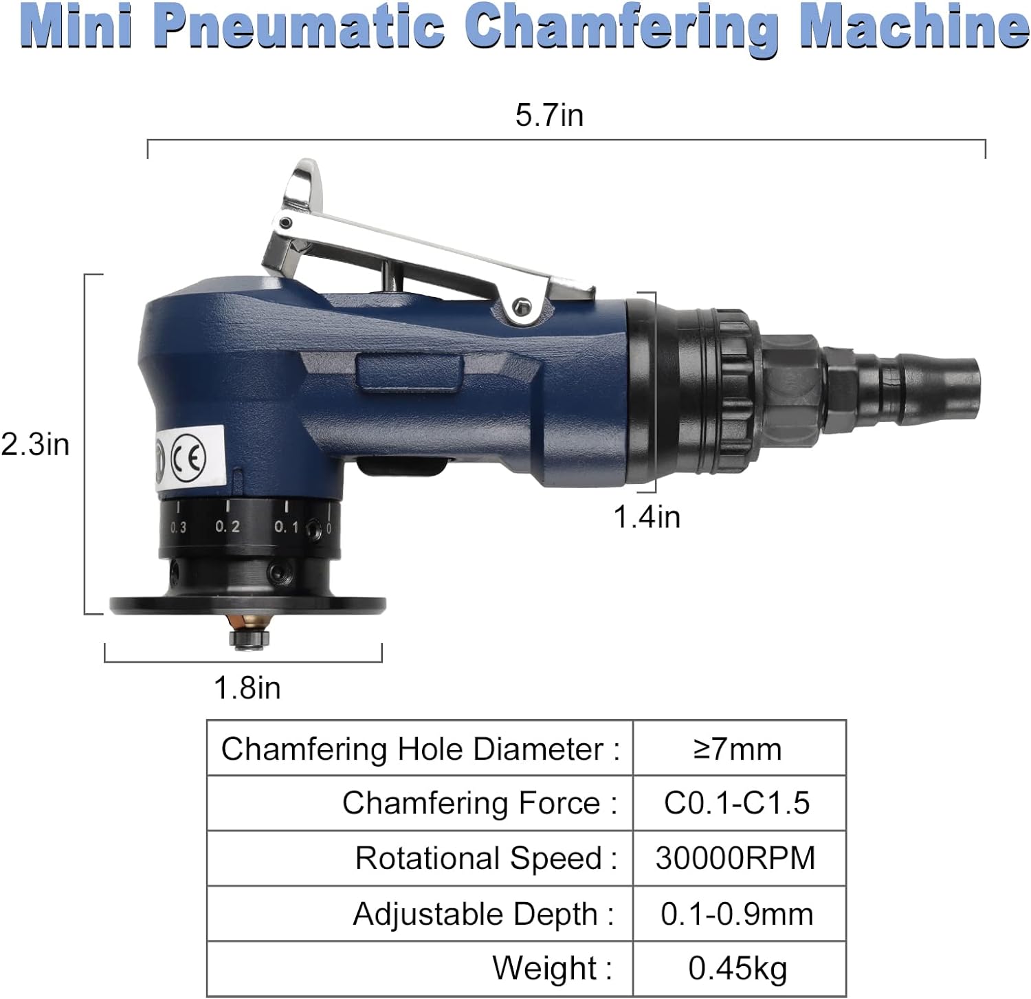 Mini máquina de biselado neumática 2 en 1, herramienta de chaflán de aire para biselar esquina redonda de metal, máquina de desbarbado de esquina de