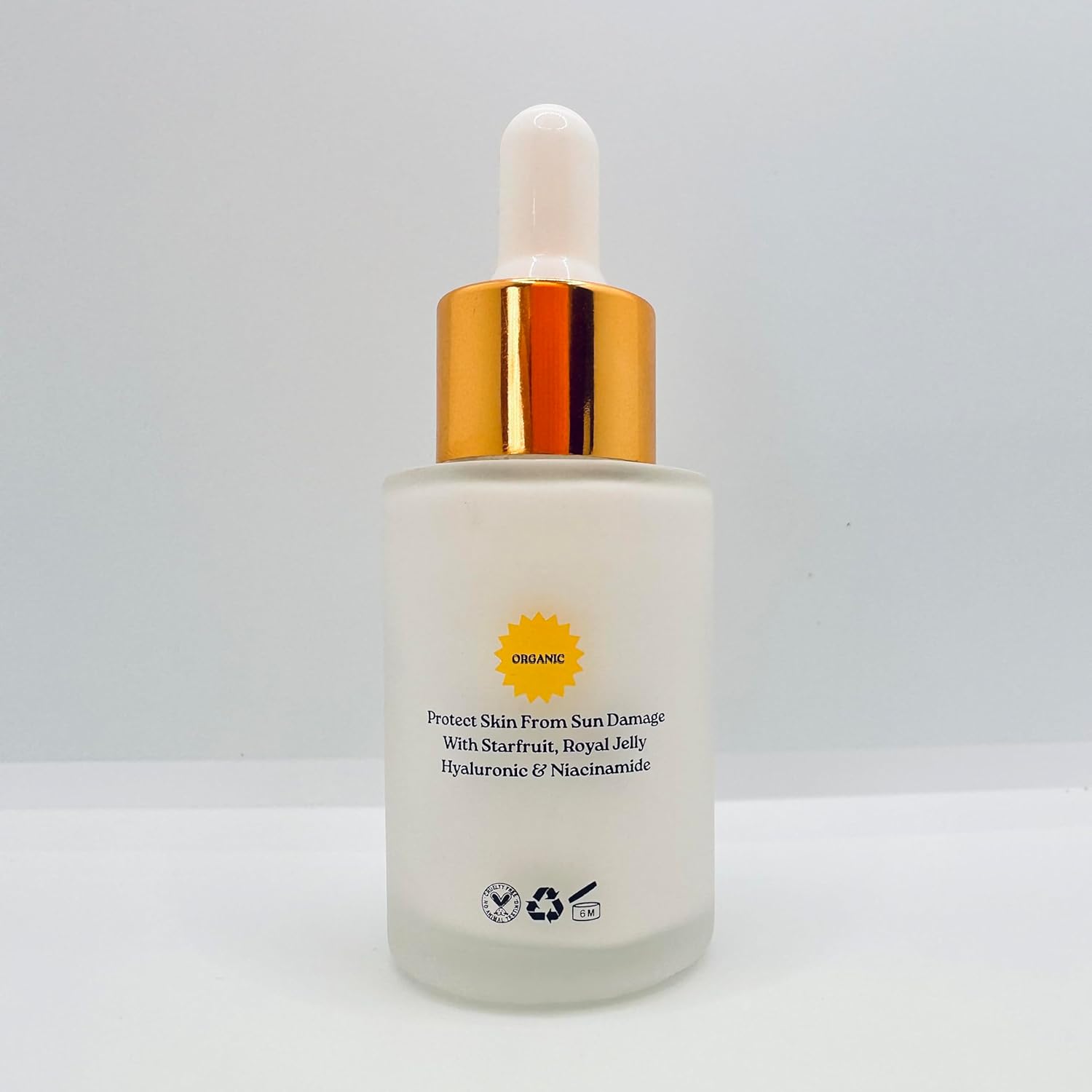 Suero de protección solar para rostro SPF50, protección de la piel con niacinamida, ácido hialurónico, imprimación de acabado húmedo, protector