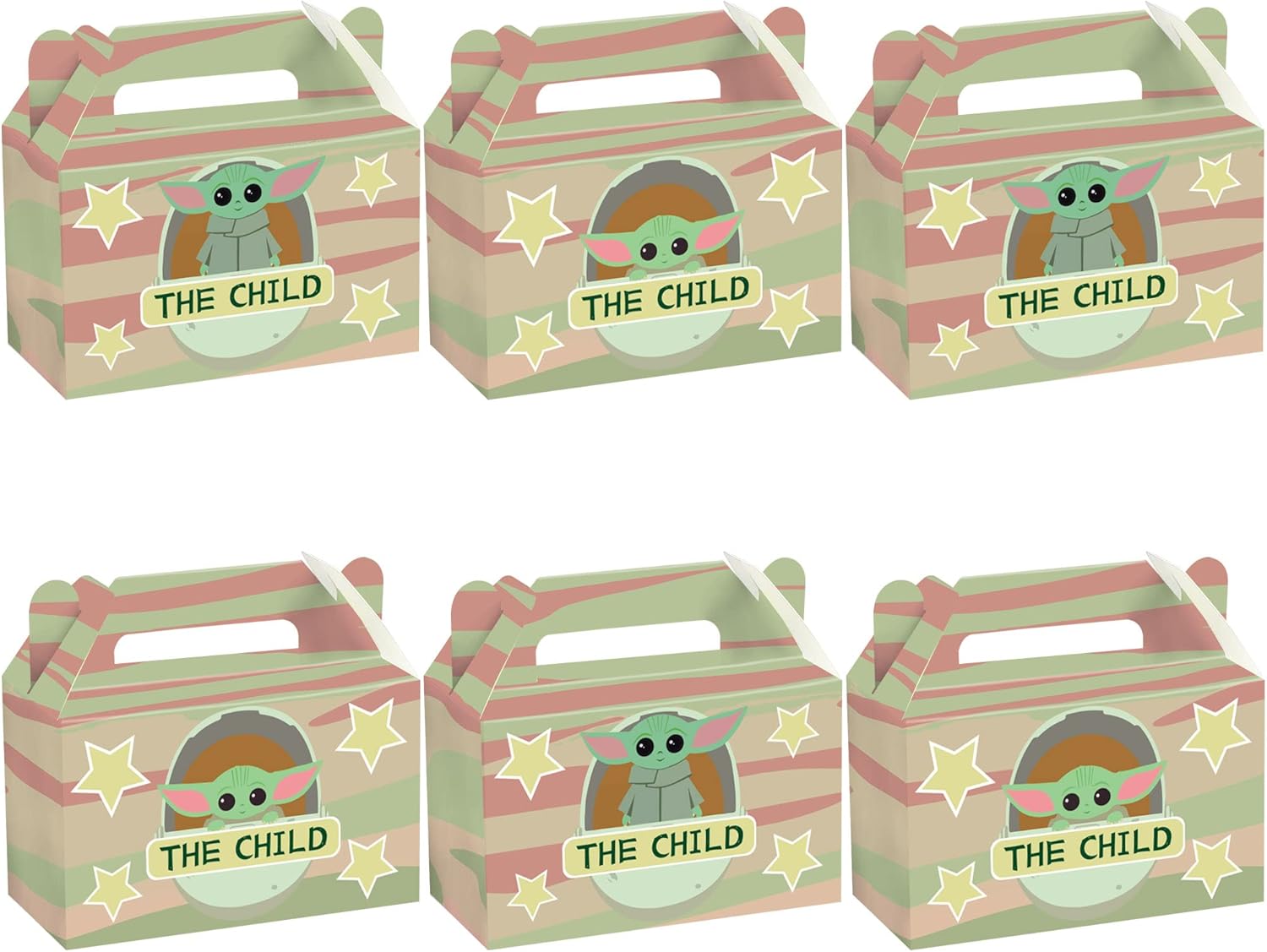 DOCOKY Caja de regalo de suministros para fiesta de cumpleaños de Yoda, decoración de fiesta de Yoda para bebé, caja de dulces de papel, recuerdos