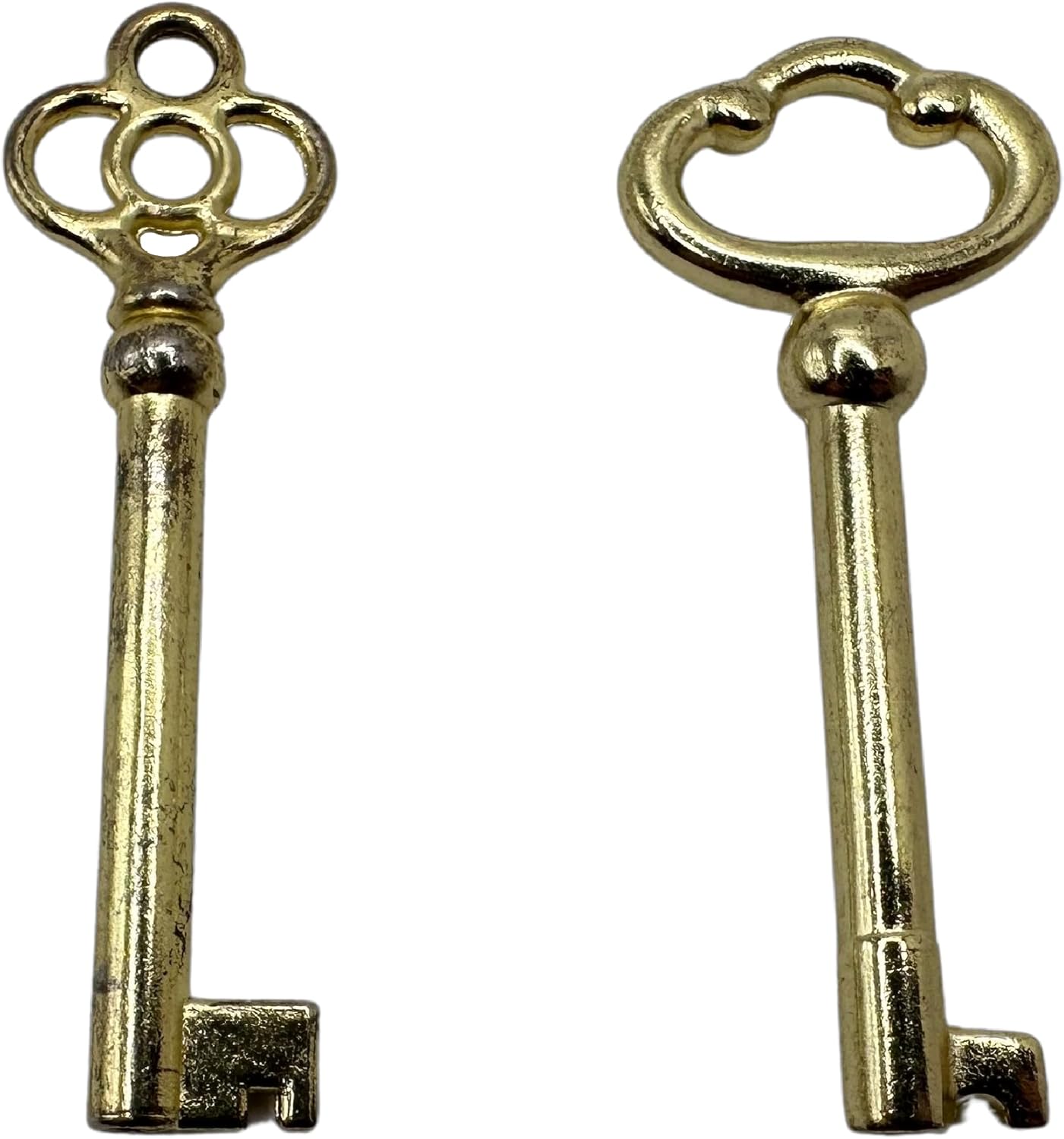 Llaves de esqueleto de latón reemplazo universal de llave de barril para muebles y cerraduras vintage  Juego de 2 (latón)