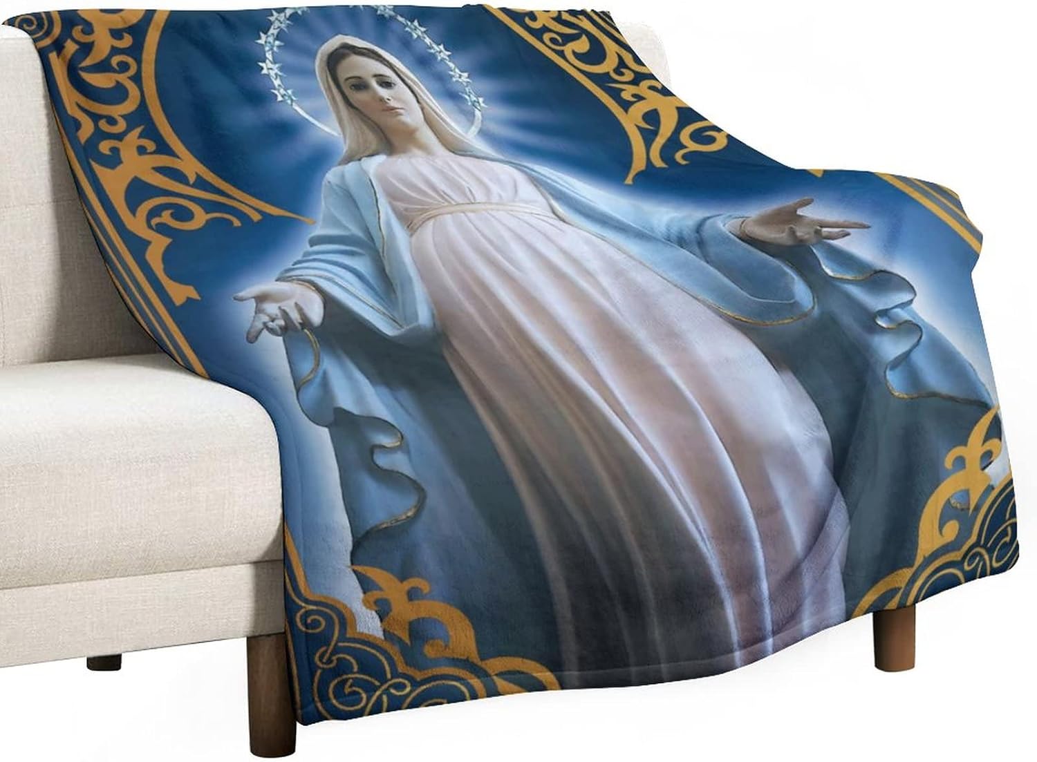 Manta católica de 30 x 40 pulgadas, manta de Virgen de Guadalupe, ligera, suave, acogedora, cálida, forro polar, regalos temáticos de Nuestra Señora