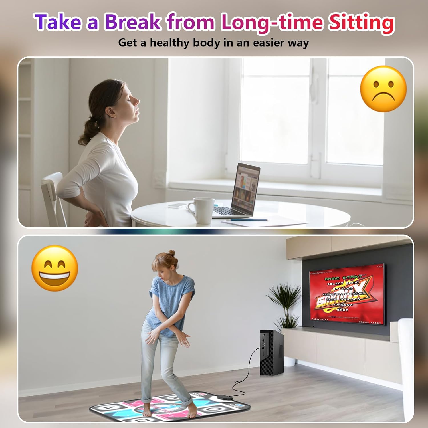 Alfombrilla de baile USB para PCcomputadora, almohadilla de baile mejorada para ejercicio y fitness con software de juego de baile, compatible con
