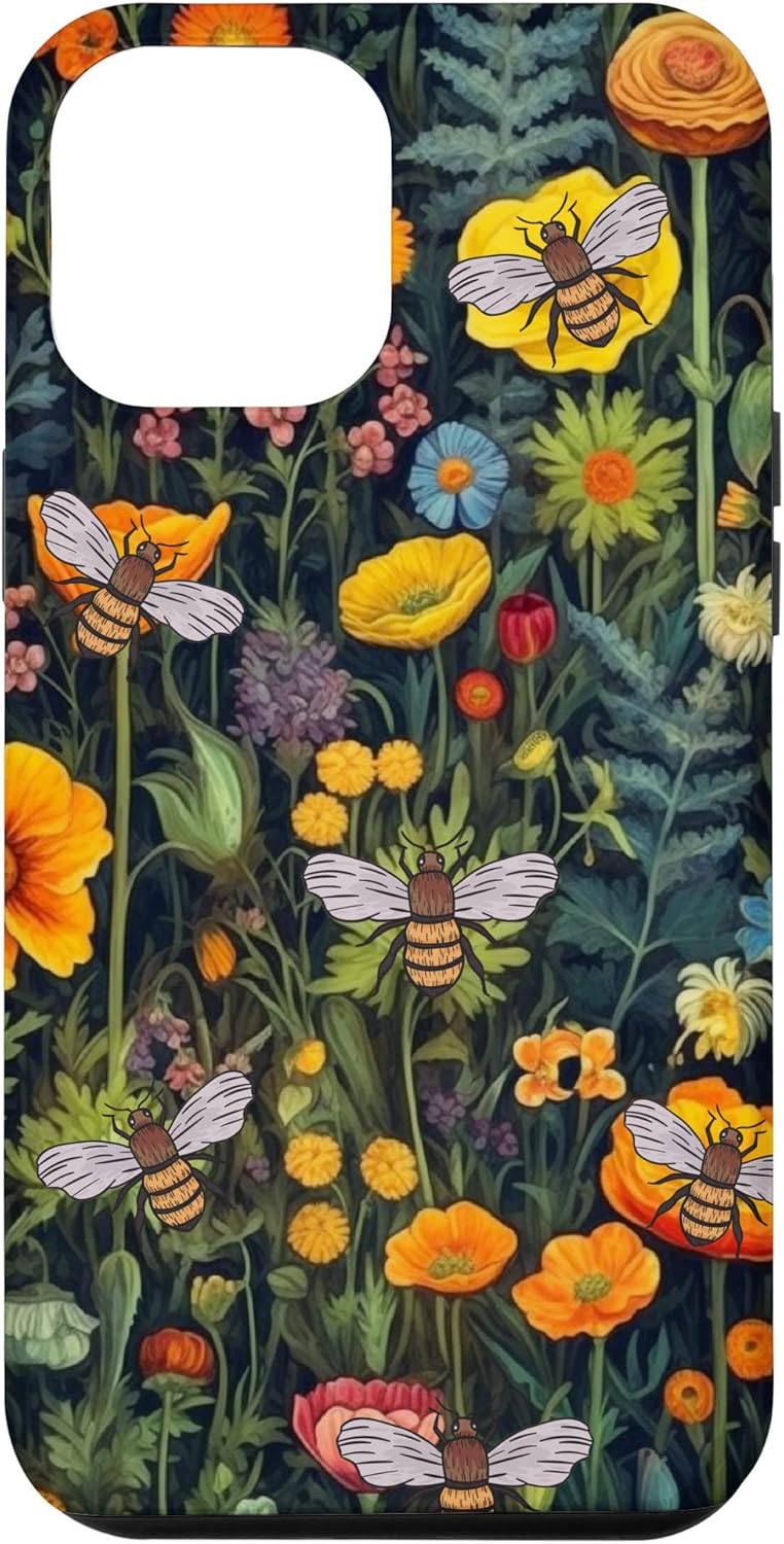 Funda para iPhone 12 Pro Max Bees And Wildflowers