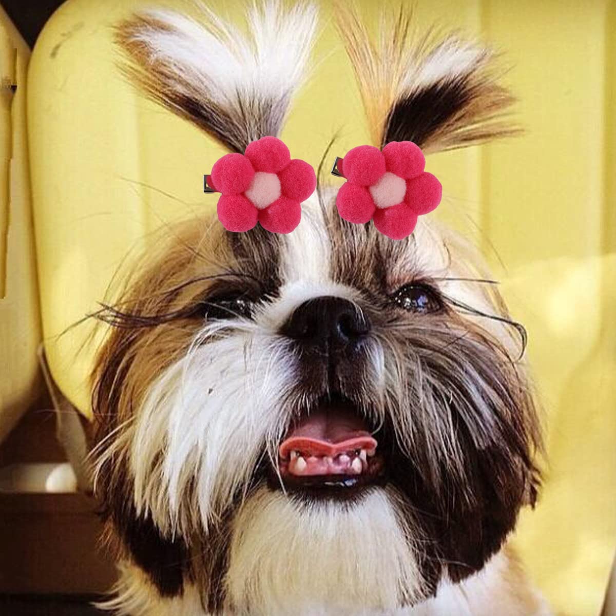 50 pinzas para el pelo de perro y gato, lindos clips florales para el pelo de perro, lazos de flores para perros, horquillas para el pelo de las