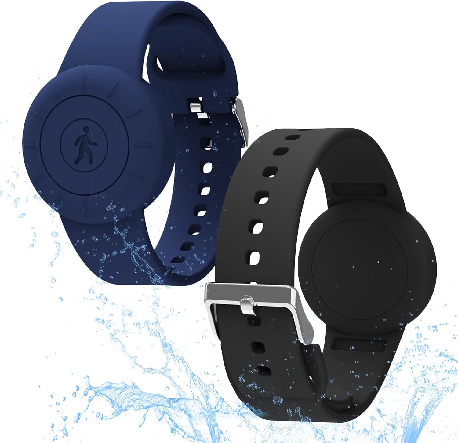 Pulsera impermeable para Airtag para niños (paquete de 2), pulsera de silicona suave oculta para niños, funda completa ligera para rastreador GPS