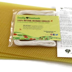 3 hojas de panal de cera de abeja 100% de tamaño completo en natural y aproximadamente 6 yardas (18 pies) de mecha de algodón. Haz tu propio kit de 3 hojas de panal de cera de abeja 100% de tamaño completo en natural y aproximadamente 6 yardas (18 pies) de mecha de algodón. Haz tu propio kit de