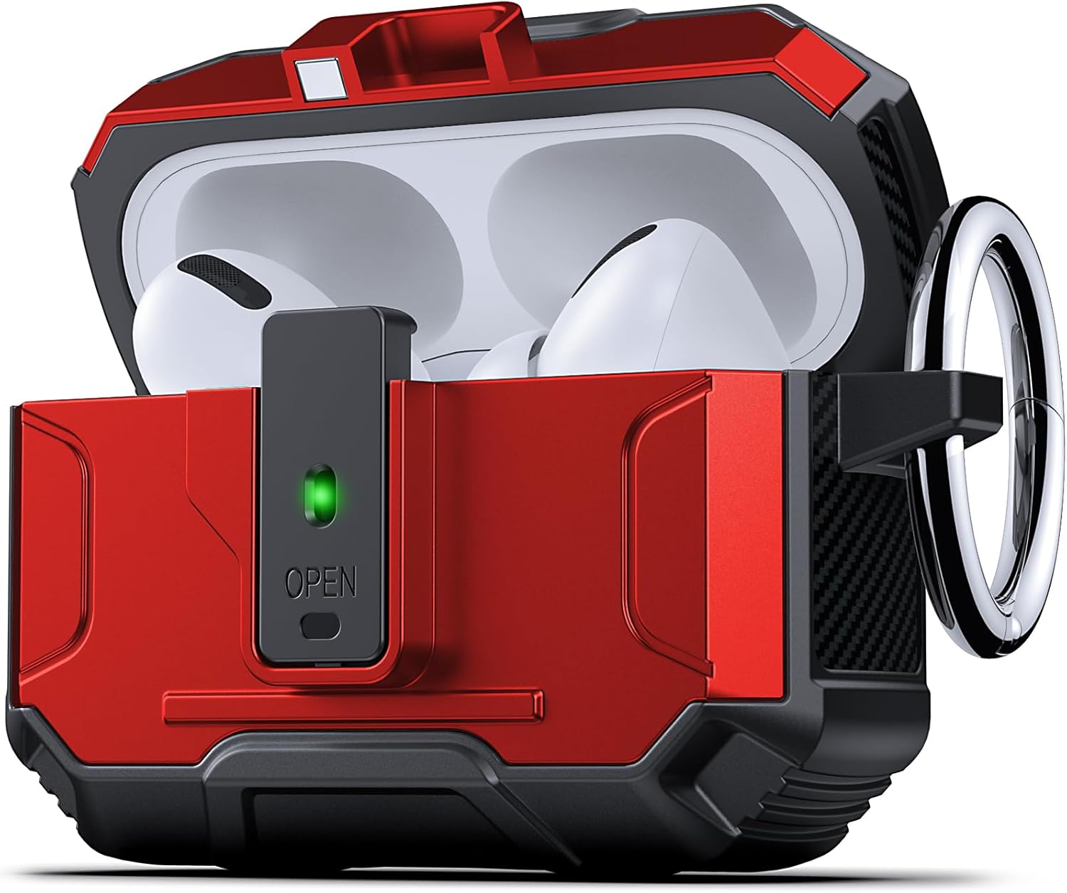 DASFOND Armor – Funda rígida de grado militar para Airpods Pro, protección de cuerpo completo a prueba de golpes, soporte de carga inalámbrica con