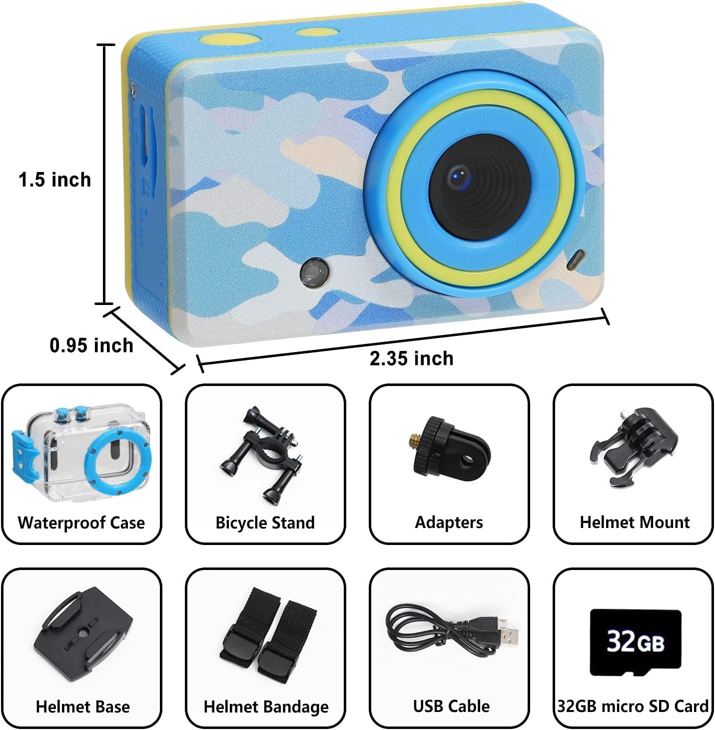 Luoba Cámara impermeable para niños, juguetes para niños de 3 a 10 años, cámara digital para niños subacuáticos, Navidad, cumpleaños, regalos para
