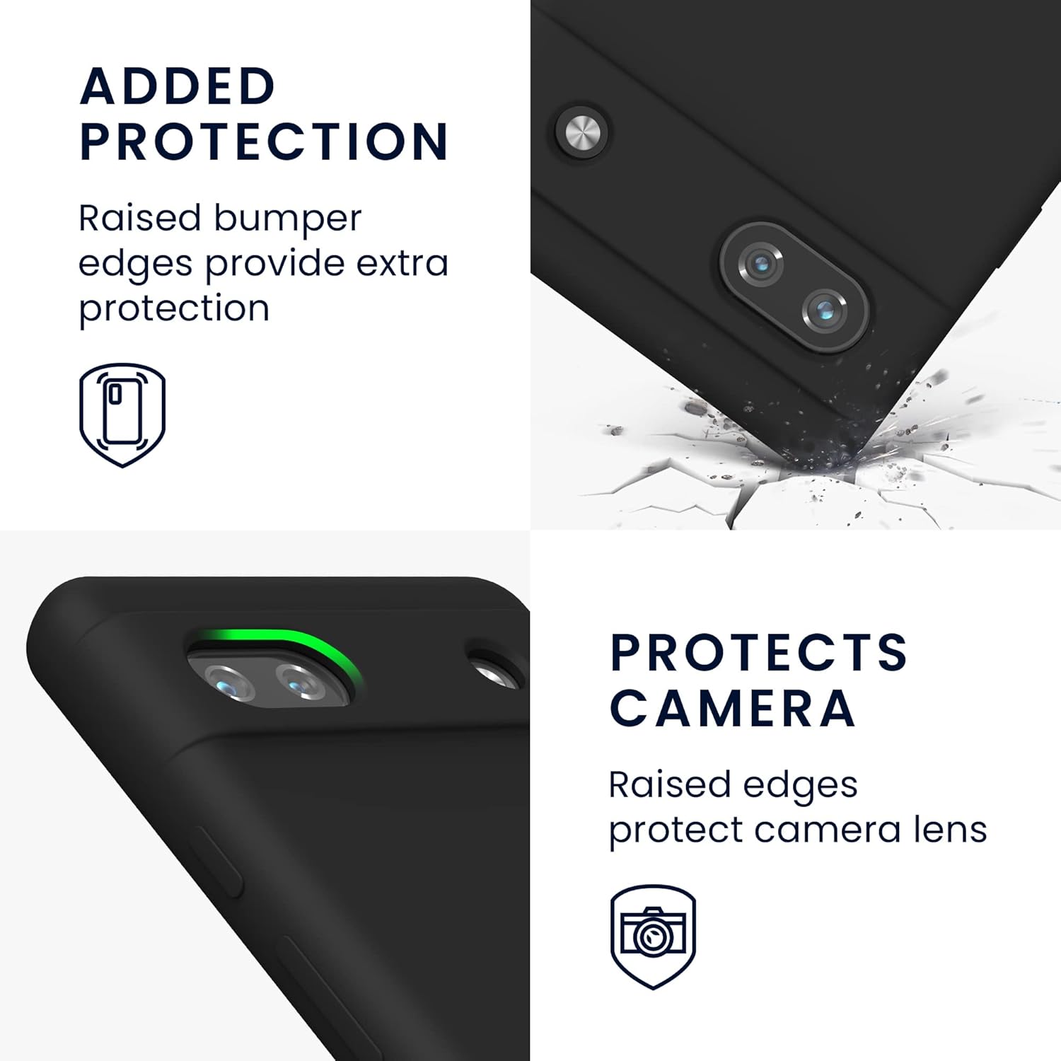 kwmobile Funda compatible con Google Pixel 6a – Funda de silicona TPU con acabado suave – Negro mate
