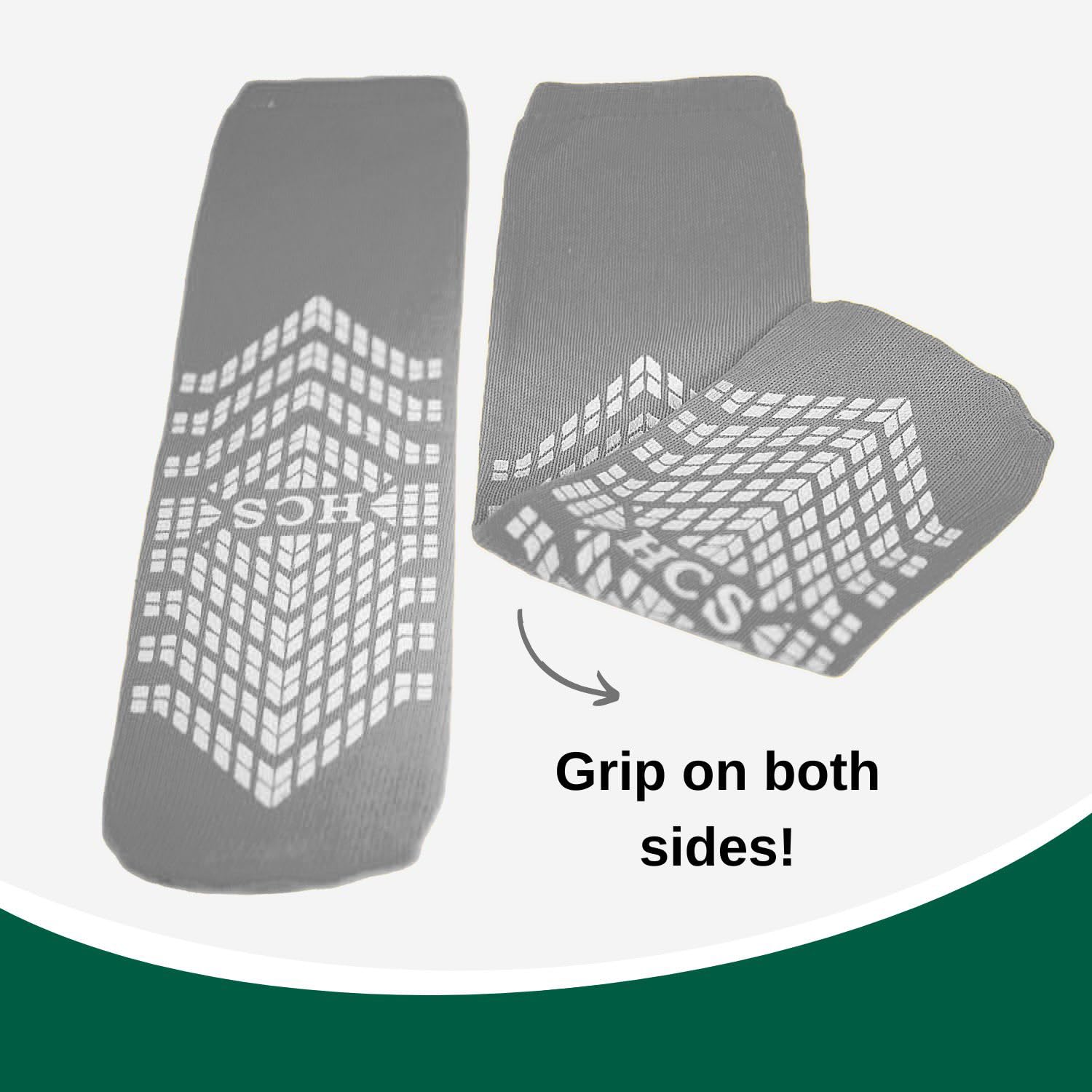 HCS Calcetines de hospital (6 pares)  Banda de rodadura única en todo el contorno  Calcetines antideslizantes para ancianos, pantuflas de pacientes