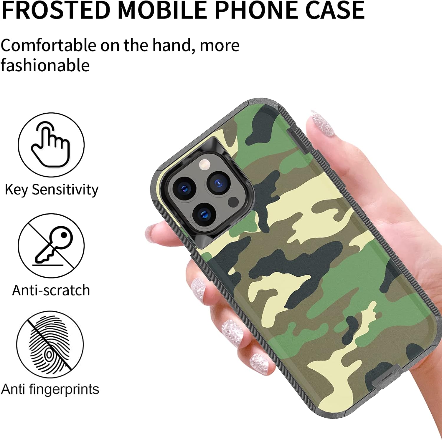 Funda compatible con iPhone 13 Pro, protección contra caídas, cuerpo completo, resistente, a prueba de golpes, a prueba de polvo, militar,