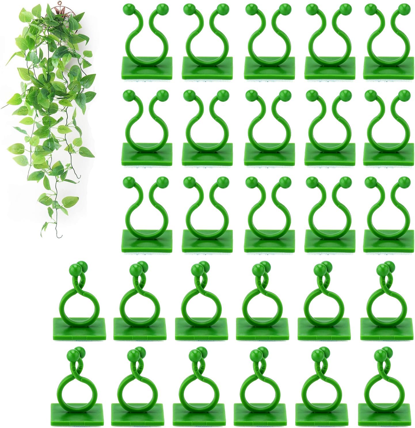 100 clips de pared para trepar plantas, fijador de plantas, enredaderas invisibles, clips de fijación autoadhesivos, tracción de enredaderas de