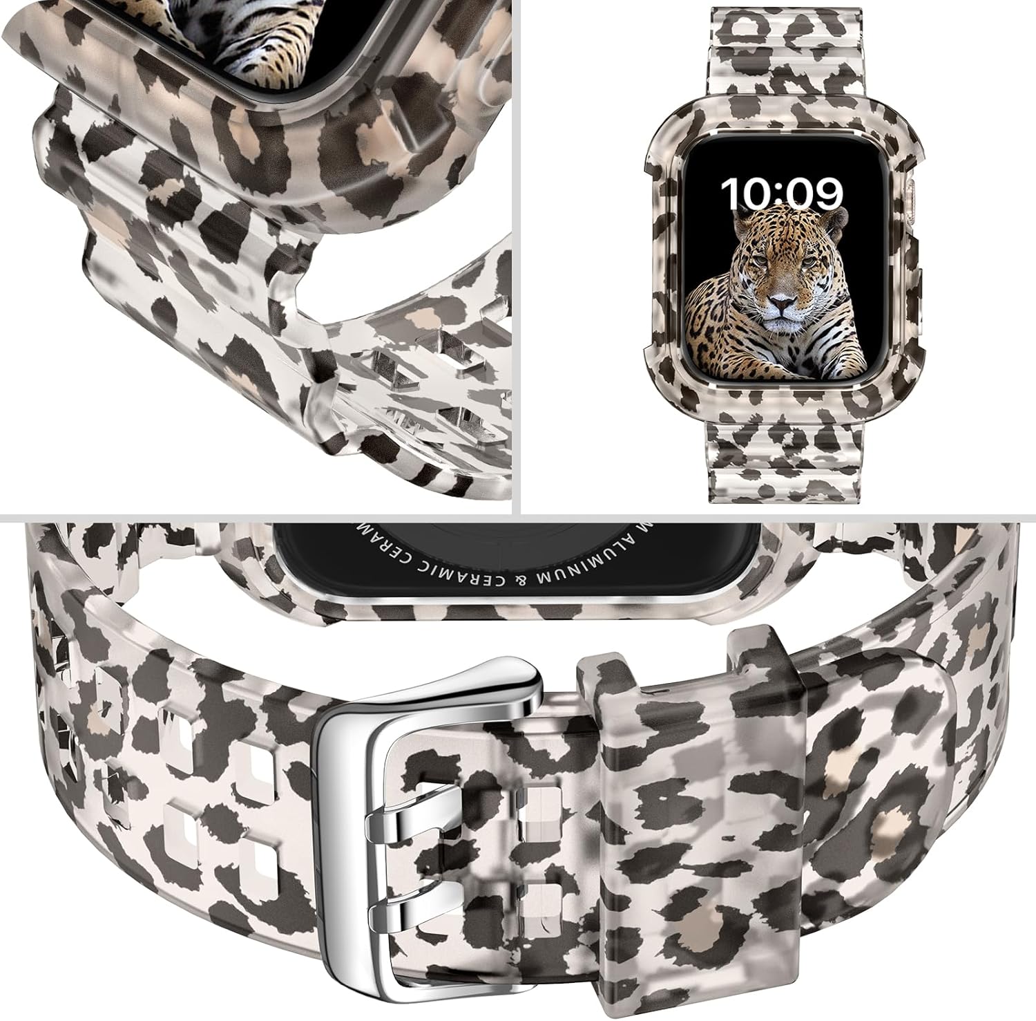 DABAOZA Compatible con Apple Watch Band transparente de 1.496 pulgadas, 1.575 pulgadas, 1.614 pulgadas, 1.654 pulgadas, 1.732 pulgadas, 1.772