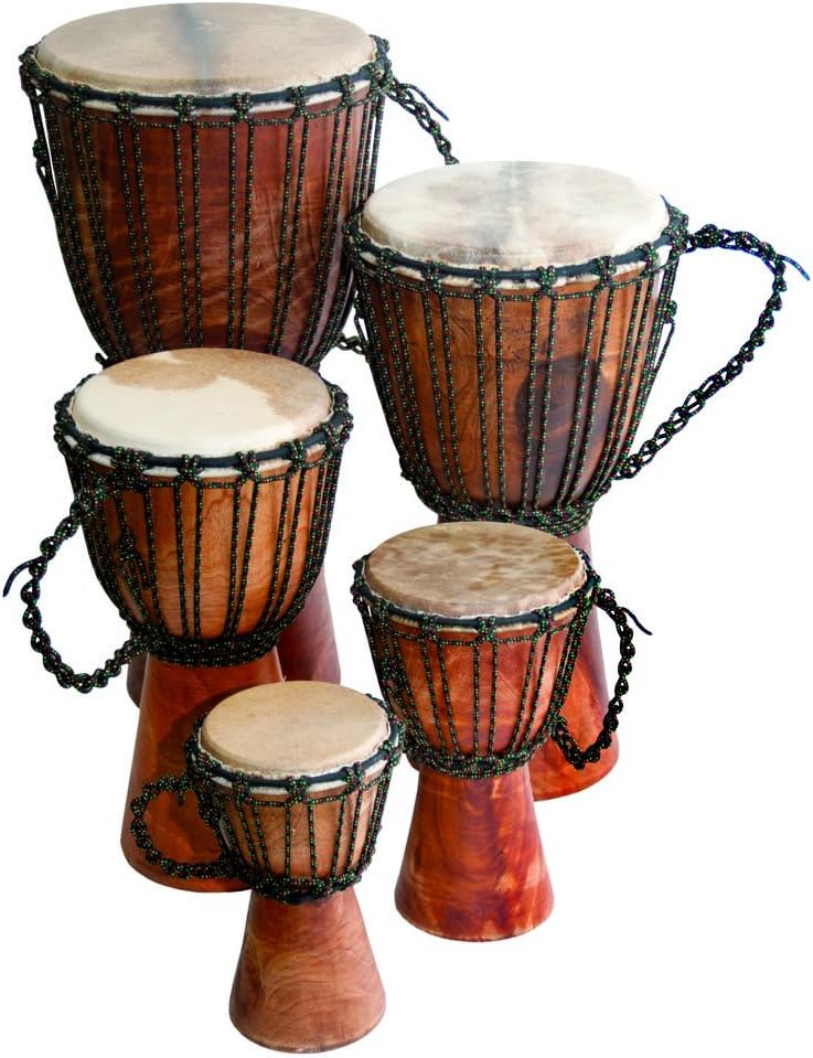 Djembe Principiante Liso, 10″ de alto, 5-6″ cabeza