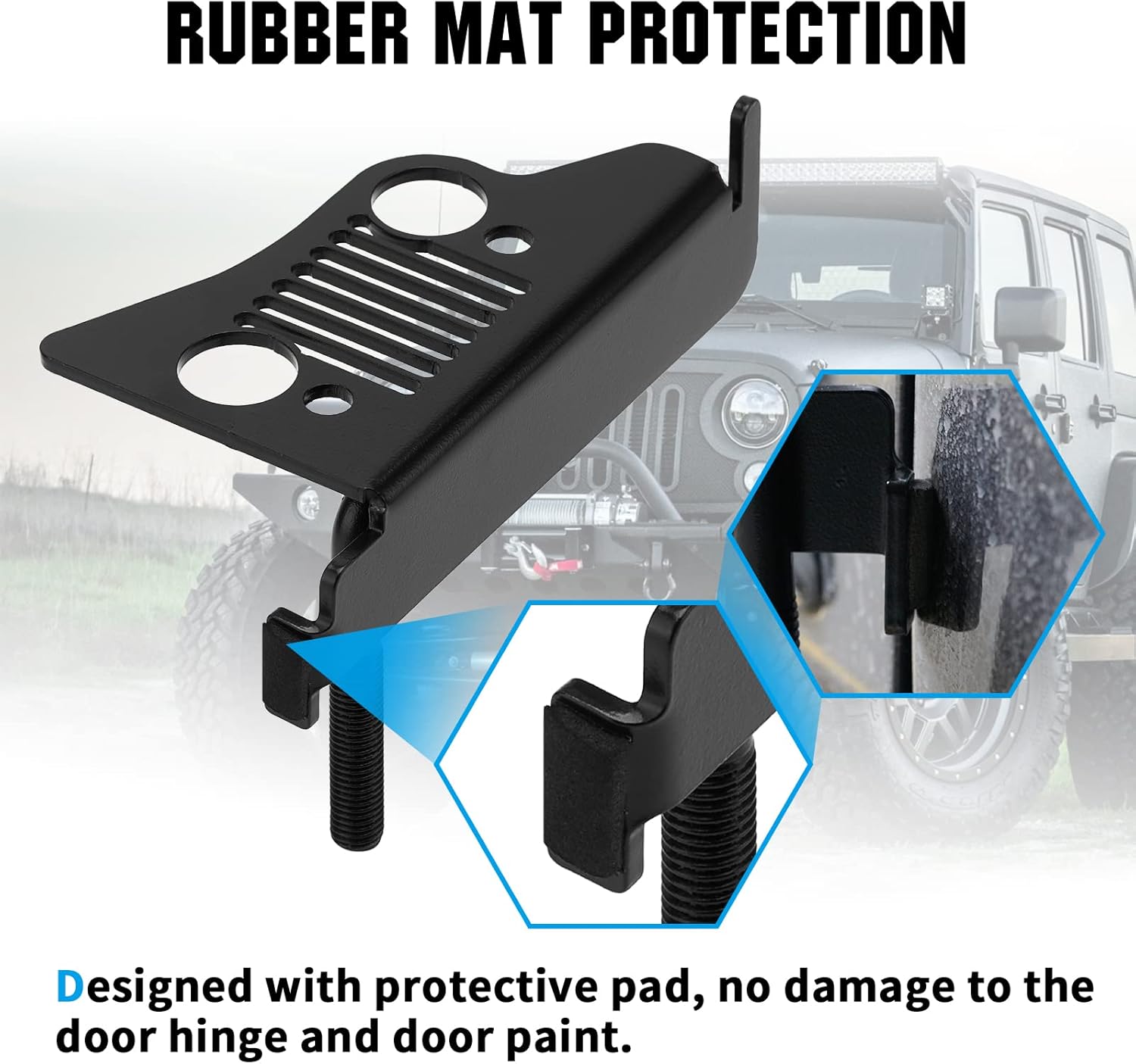 JL – Estriberas delanteras para reposapiés de puerta, pedal con rejilla estilo rejilla para Wrangler JK JKU JL JLU 2007-2022