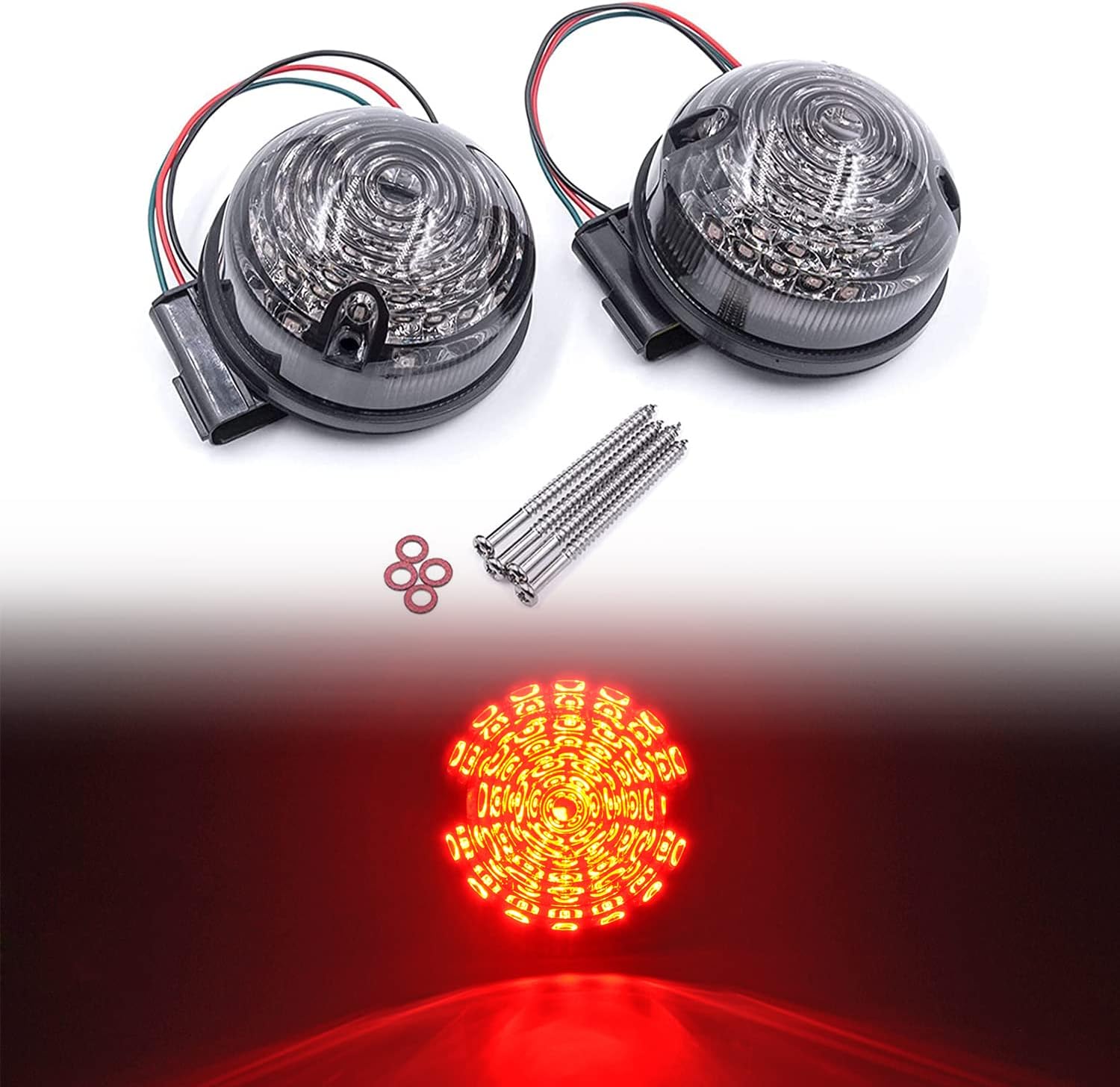 NSLUMO Defender – Luces traseras LED de freno, 2 piezas de lente ahumada de 2.874 in, lámpara trasera trasera roja para Land Rover Defender