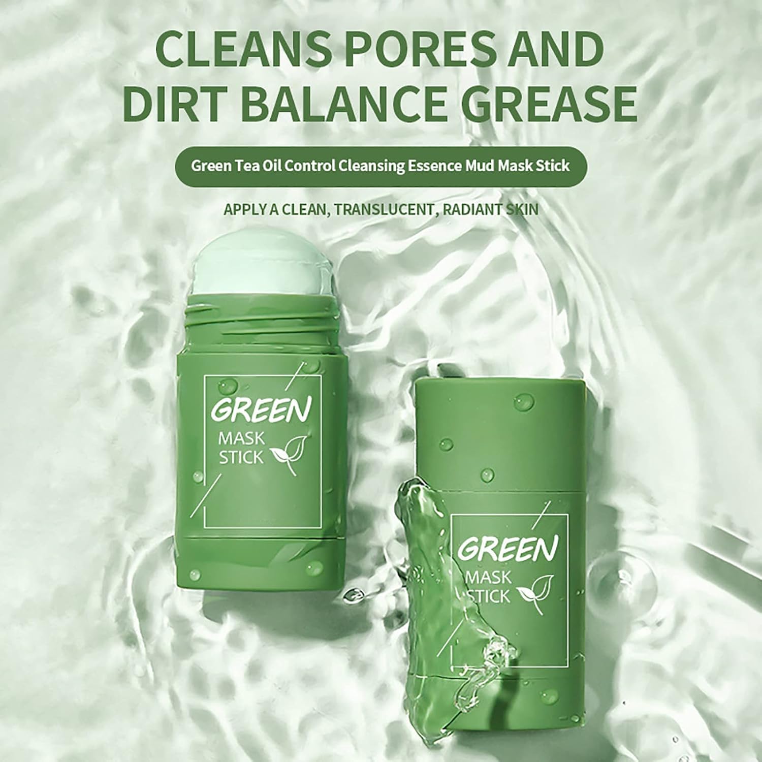 Máscara de té verde, barra de máscara de té verde de limpieza menos poros, máscara de té verde, removedor de puntos negros, mascarilla de té verde