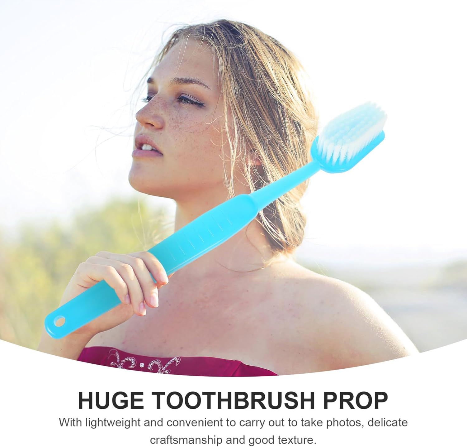 POPETPOP Cepillo de dientes gigante, accesorio para cepillo de dientes gigante, artículos cómicamente grandes, cepillo de dientes de demostración de