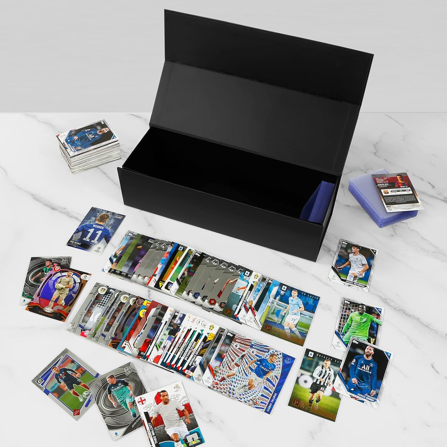 Paquete de 2 cajas de almacenamiento para tarjetas coleccionables  Caja de almacenamiento Toploader  Caja de almacenamiento de tarjetas de béisbol