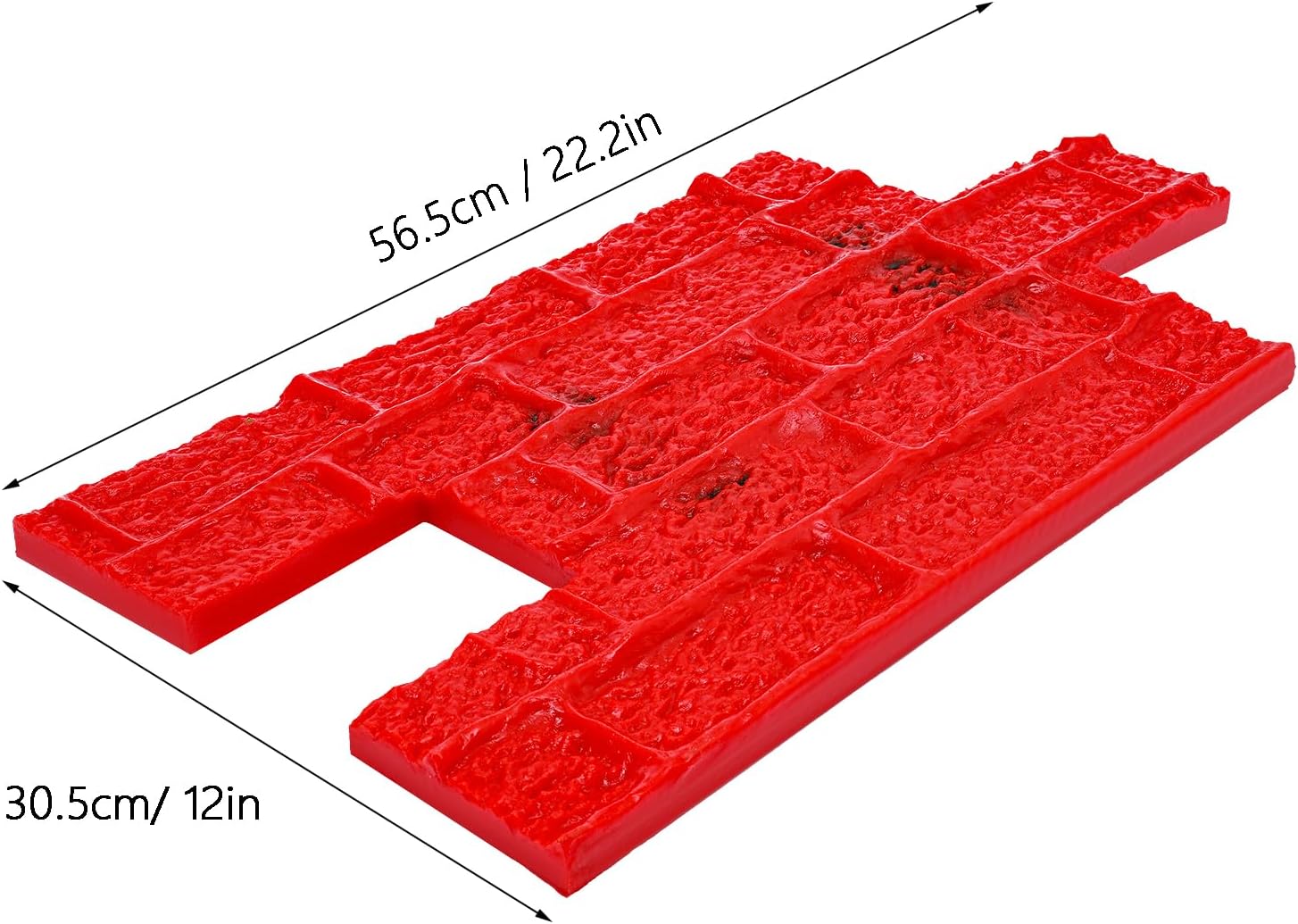 Juego de moldes apilables de 22.2 x 12 pulgadas para sellos de hormigón sin costuras, tapete de pared de cemento de poliuretano con textura de