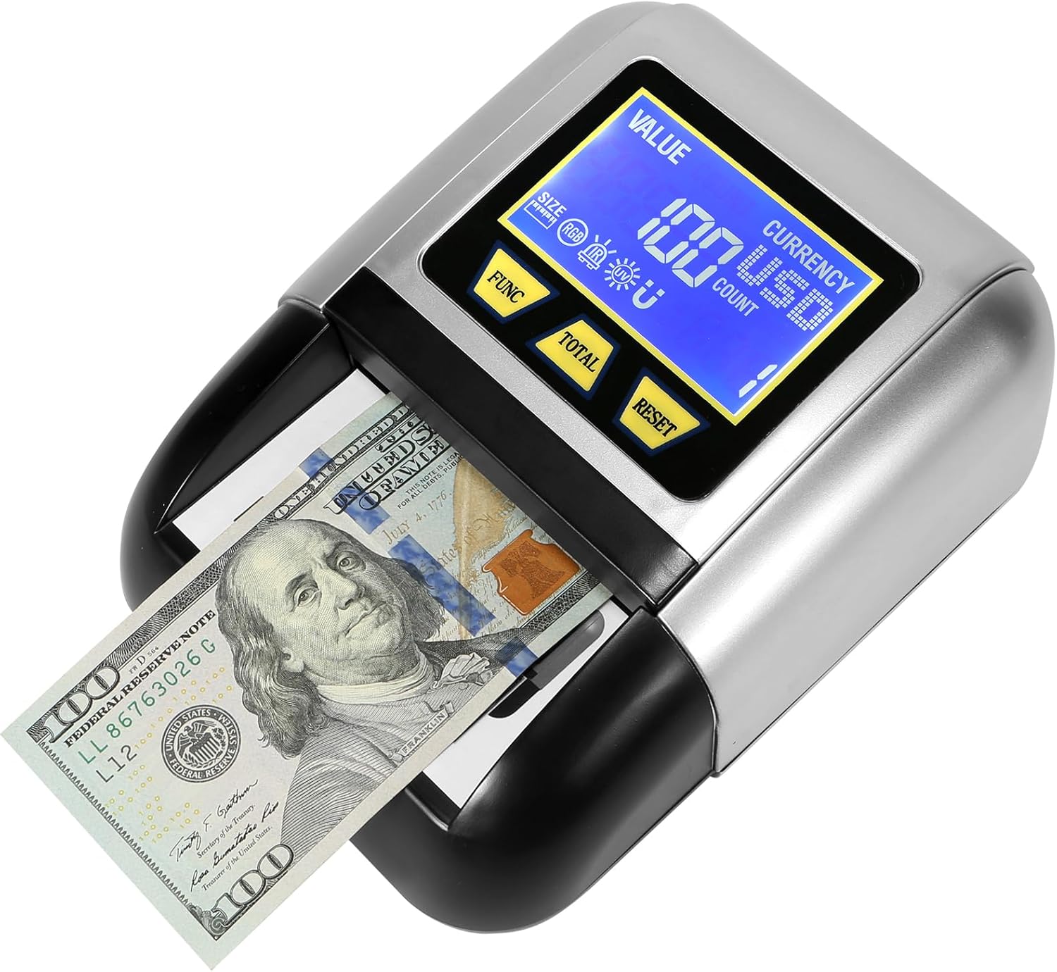 Máquina detector de billetes falsificados recargable N60A con detección avanzada UVMGIRRGBTamaño 5, portátil y compacto, automático en todas las