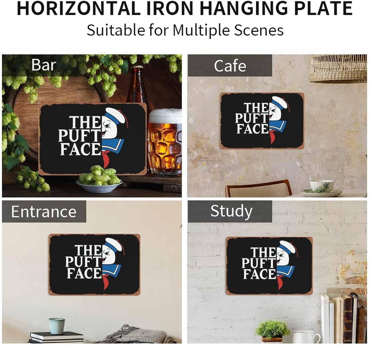 The Puft Face Movie Poster Wall Decor Sign – 12×8 Inch Metal Sign Wall Decor Sign,cave,bar,club,home Wall Art Metal Tin Sign Halloween Decor Sign