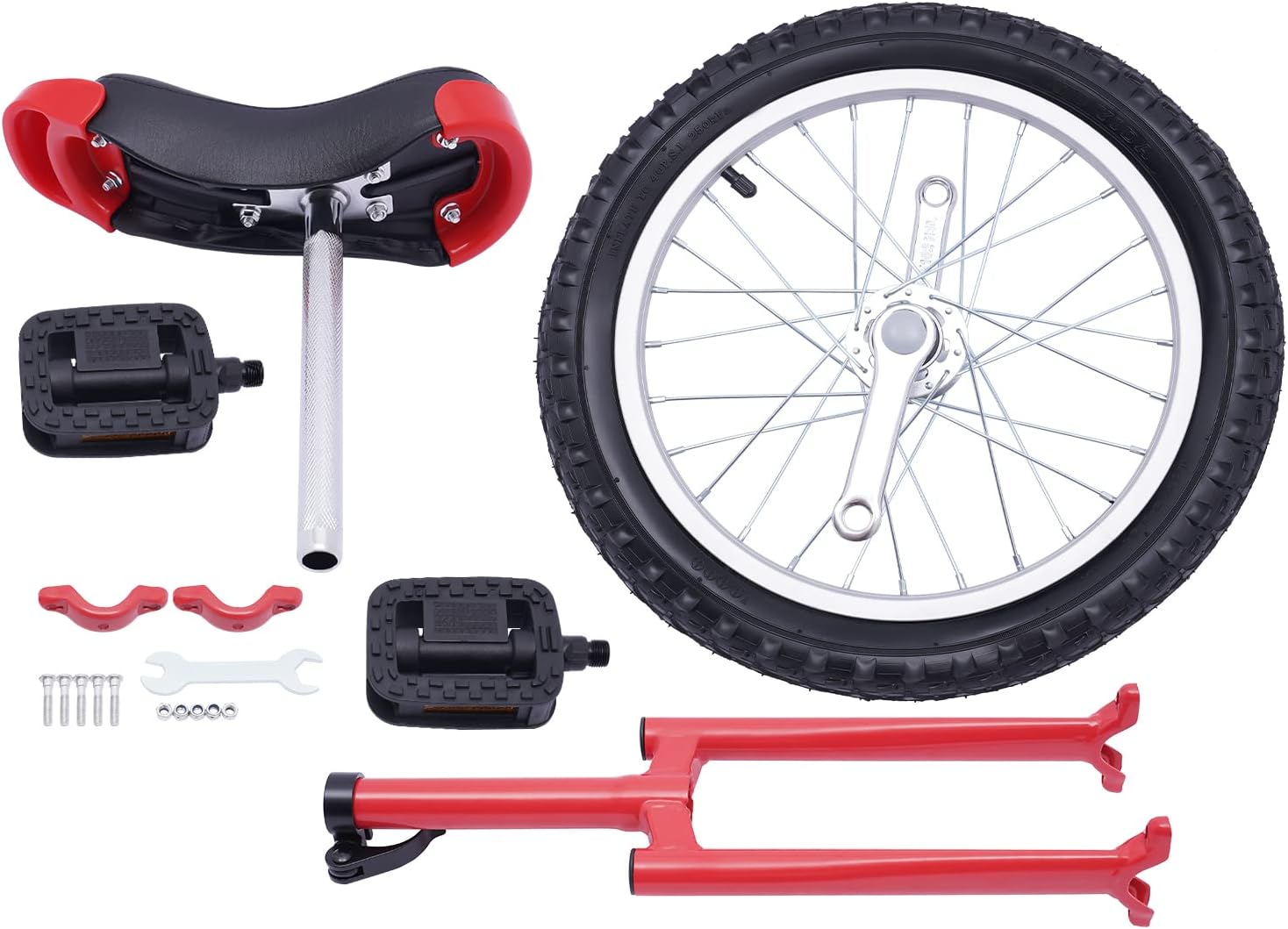 Rueda de 16 pulgadas Unicycle Altura ajustable de una rueda Bicicleta a prueba de fugas Rueda de neumático de butilo Ciclismo deportes al aire libre