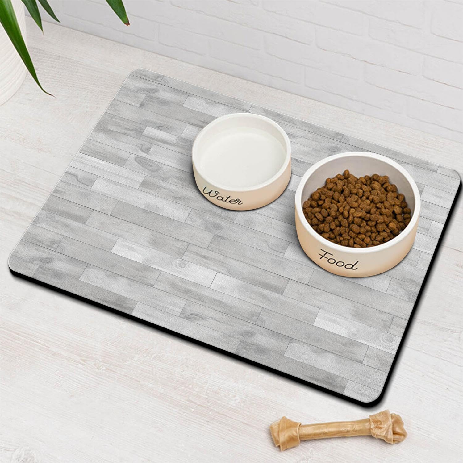 Tapete de comida y agua para perros, tapete de alimentación de mascotas para el suelo, antideslizante, impermeable, súper absorbente, tapete para