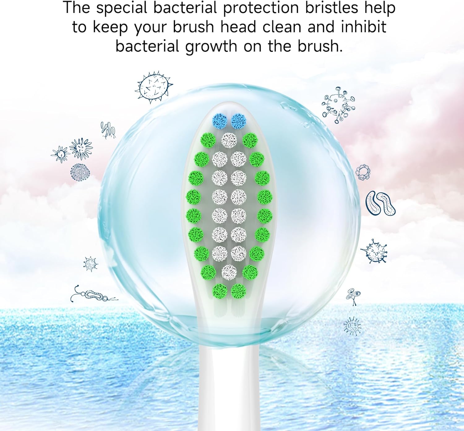 Aoxgao Cabezales de repuesto compatibles con cepillo de dientes eléctrico Phillips Sonicare, paquete de 12 cabezales de repuesto para Philips