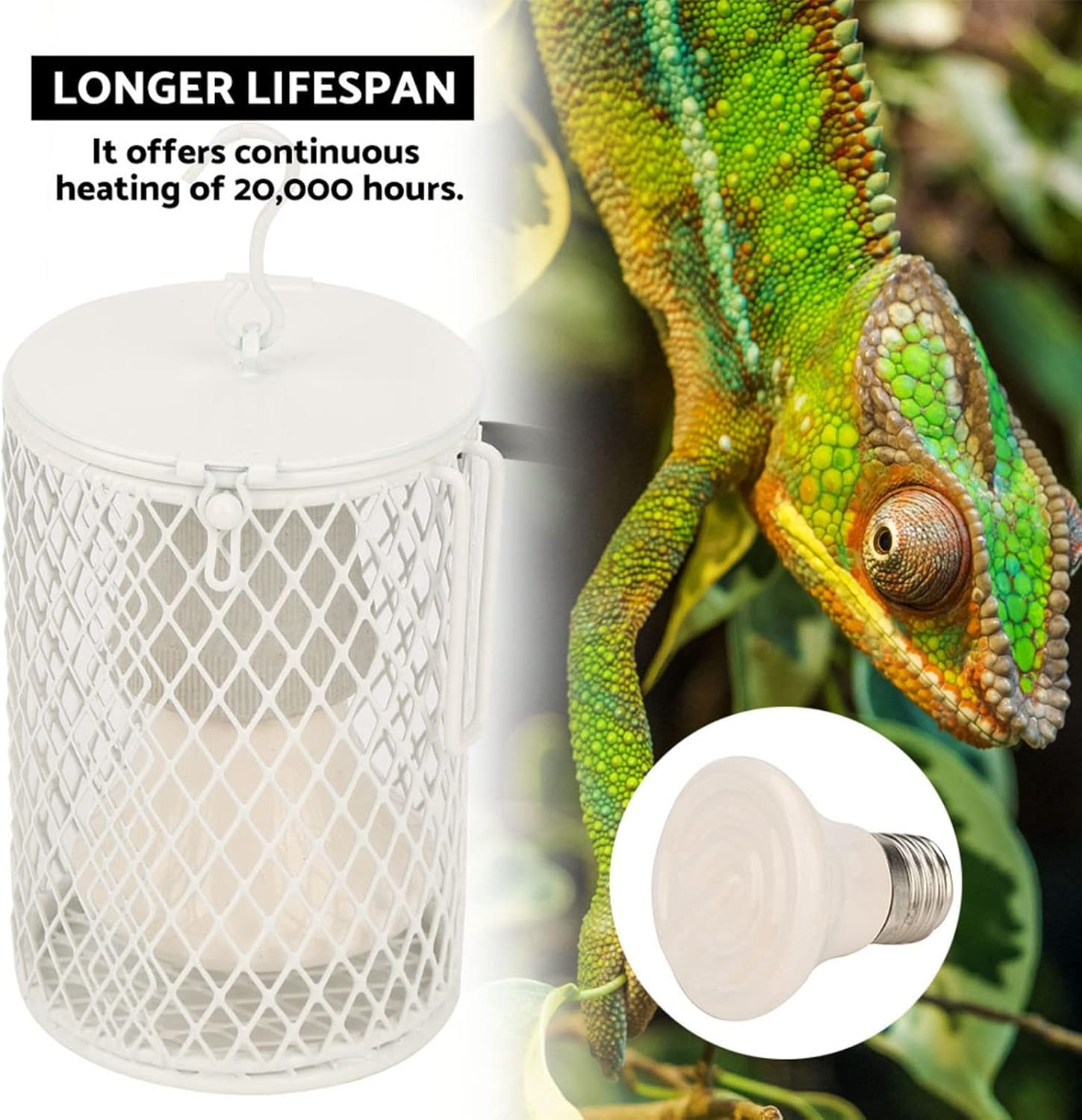 Lámpara de bombilla de calor de 100 W, emisor de cerámica infrarrojo de cerámica de metal duradero, fácil instalación, calentamiento rápido, criador