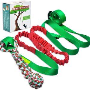 LOOBANI Juguete de remolque elástico para exteriores, juguete para perro para colgar del árbol para perros pequeños a grandes, cuerda de juego LOOBANI Juguete de remolque elástico para exteriores, juguete para perro para colgar del árbol para perros pequeños a grandes, cuerda de juego