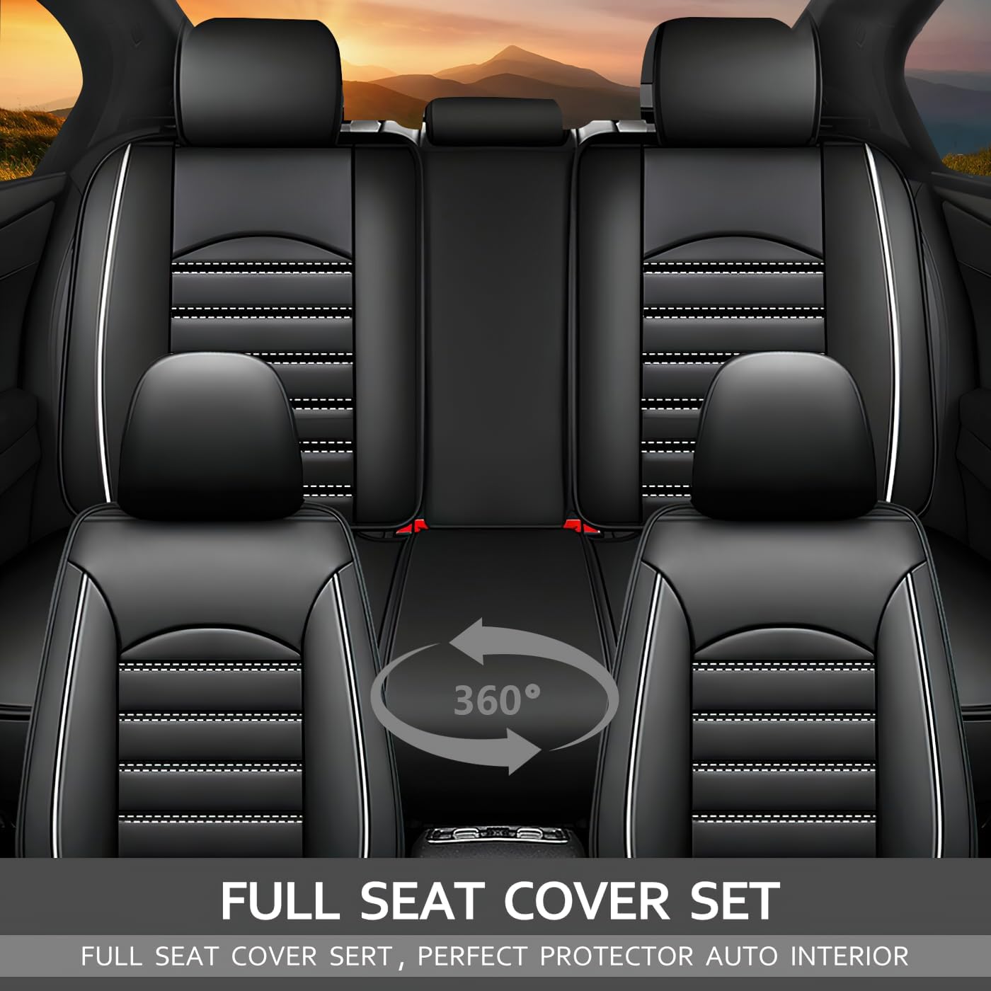 ROBECCHI Fundas de asiento de automóvil para Mercedes-Benz Sprinter 2014-2016, 5 fundas de asiento impermeables, de piel sintética, fundas de