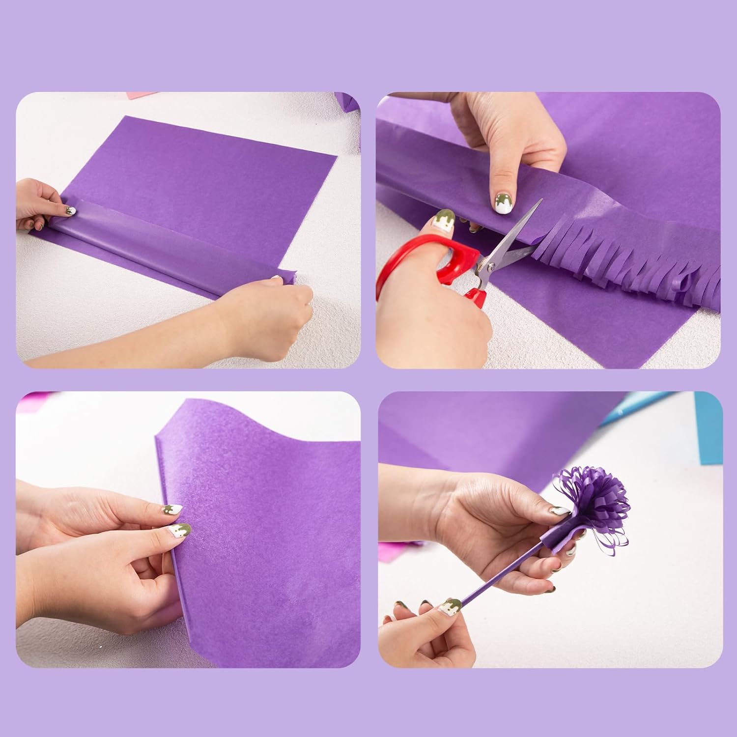 Koogel 330 hojas de papel de seda morado, papel de seda de Halloween para bolsas de regalo, 14 x 10 pulgadas, papel de regalo para manualidades,