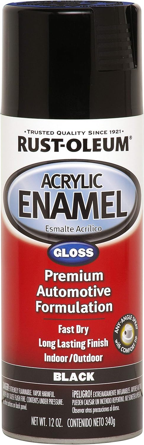 Rust-Oleum Automotive 248643 – Aerosol de esmalte acrílico de 12 onzas, negro brillante