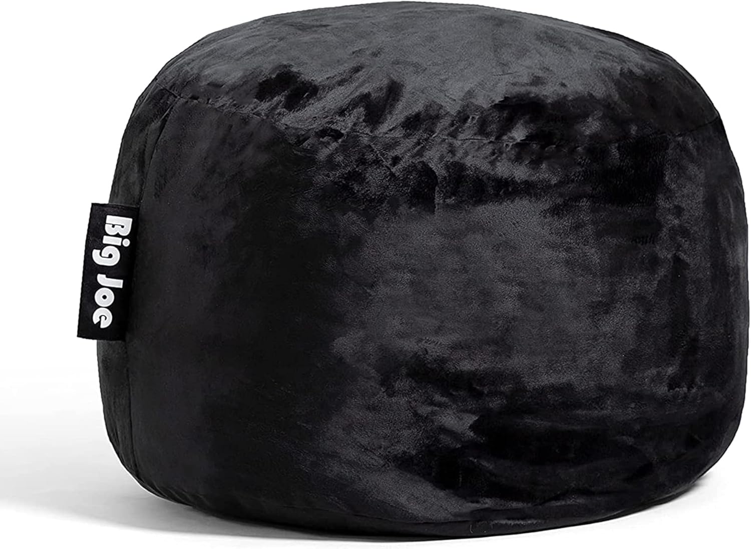 Big Joe Fuf – Puf grande relleno de espuma con funda extraíble, felpa negra, poliéster suave, 4 pies, grande y Fuf pequeño relleno de espuma, felpa