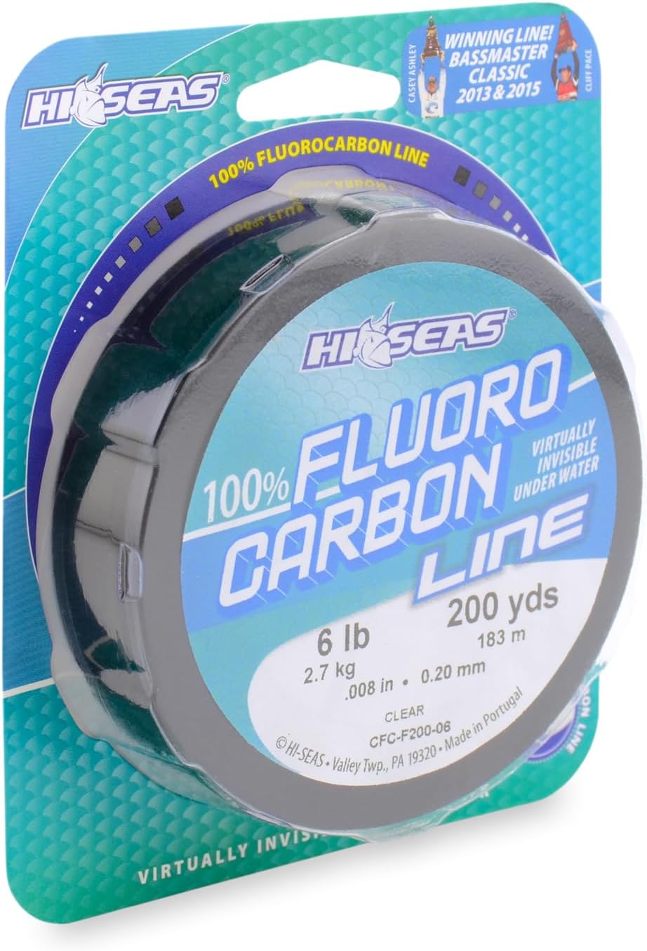 Hi-Seas 100% Fluorocarbon Fishing Line Clear – Strong & Tough Fishing Leader Line, Sinks Faster Than Monofilament Fishing Line. Available in 6lb,