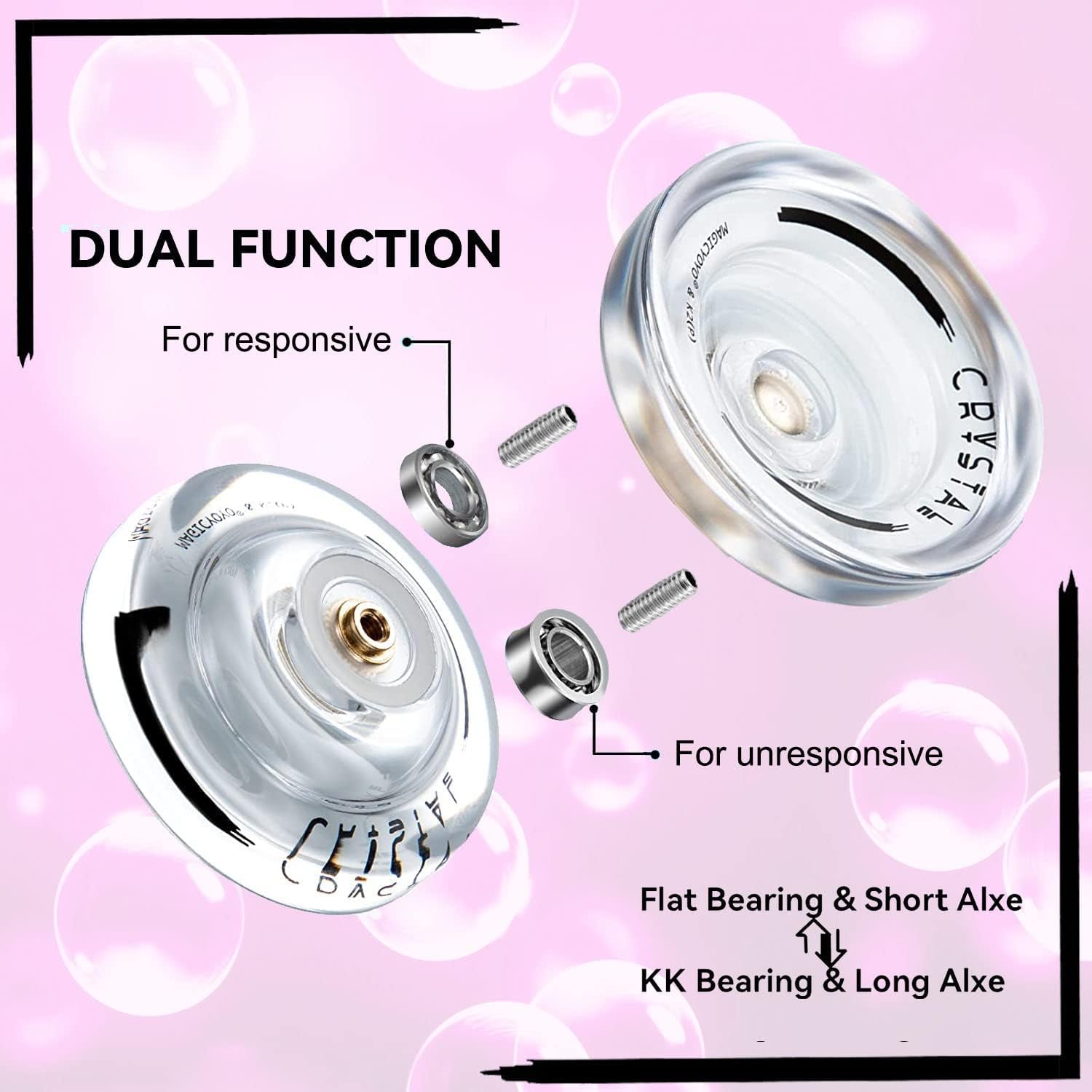 MAGICYOYO Yoyos N11 Professional Unresponsive, paquete de 2 unidades  K2 Crystal Responsive Yoyo para niños, Yoyo de aleación de metal Pro Yoyo y