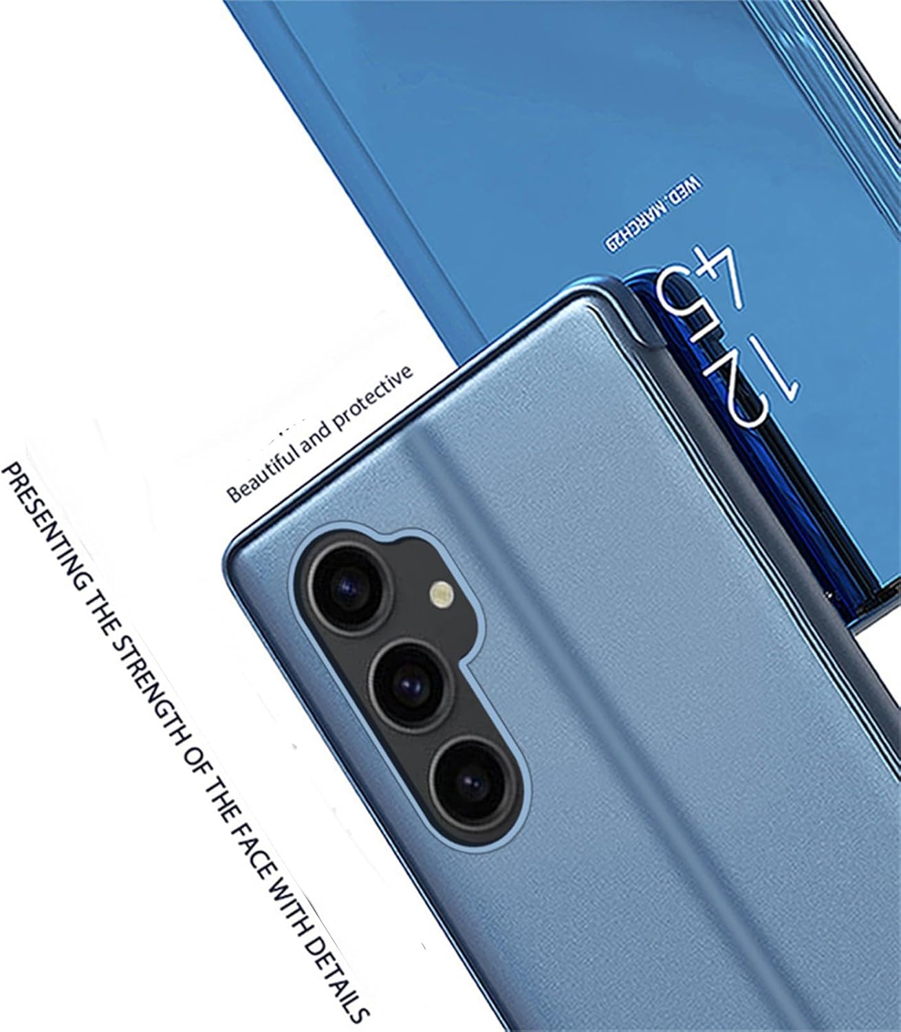 Funda con espejo para Samsung Galaxy S23 FE 5G para mujer, maquillaje al aire libre, bonita funda delgada para teléfono, protección completa, a