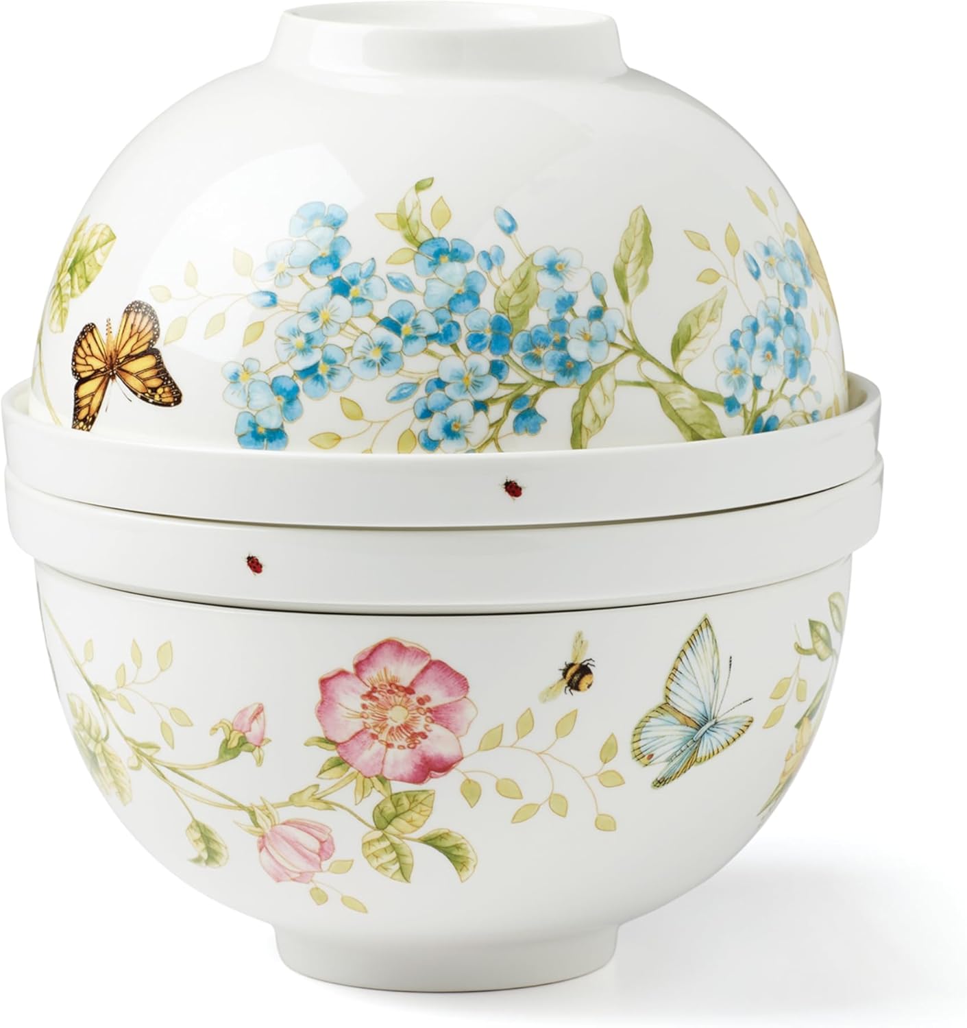 Lenox – Juego de vajilla tipo nido Luna Butterfly Meadow, 10.85 libras, multicolor