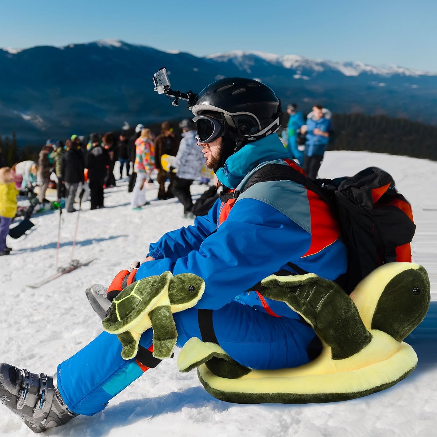 Juego de 10 piezas de equipo de protección para esquí de tortuga, rodilleras, coderas para snowboard, cojín de tortuga 3D para adultos, esquí,