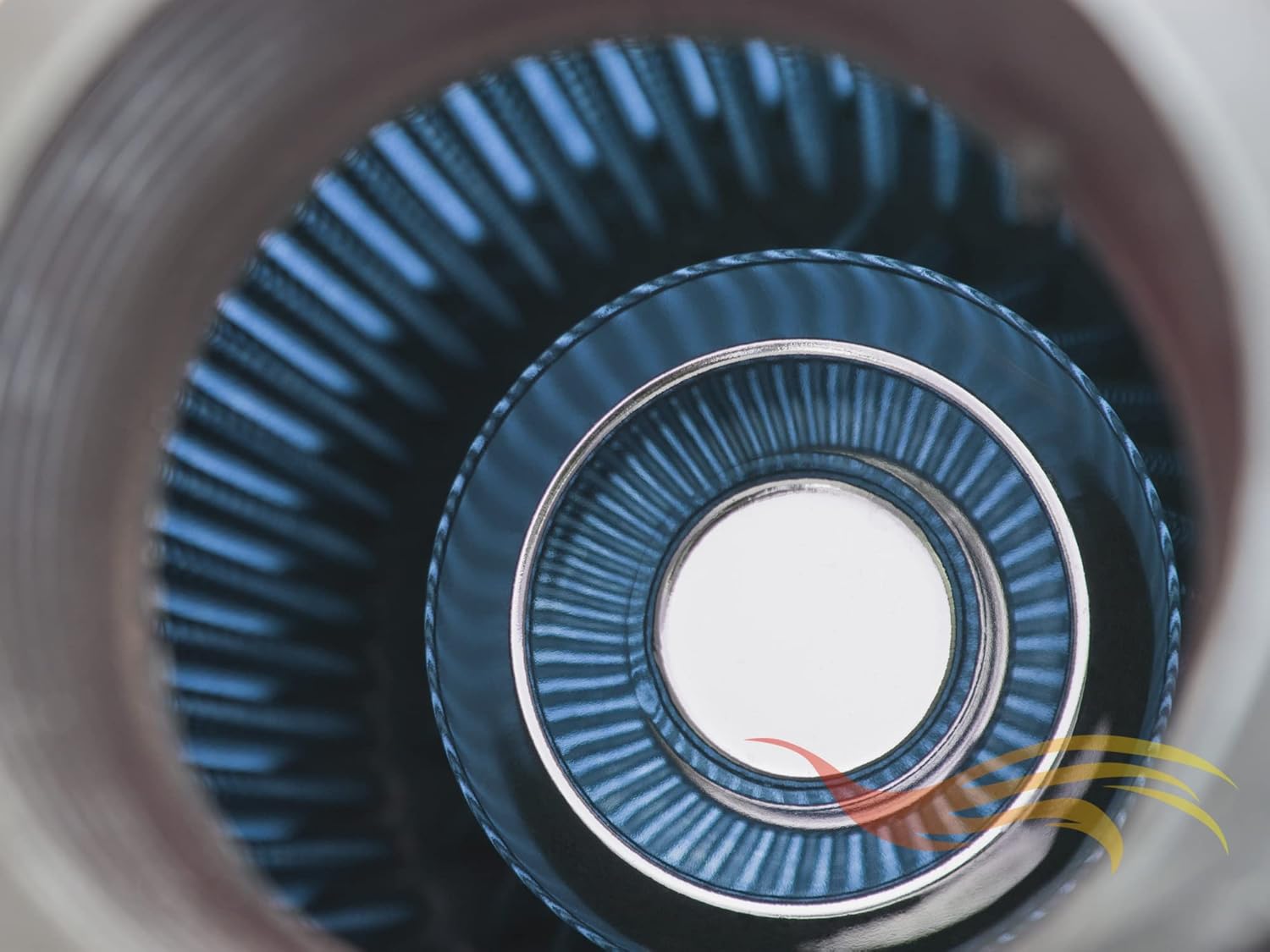 BLUE – Filtro de aire seco de repuesto para camión de entrada de aire frío de 3.5 pulgadas (3.504 in) de rendimiento, lavable, con abrazadera (8