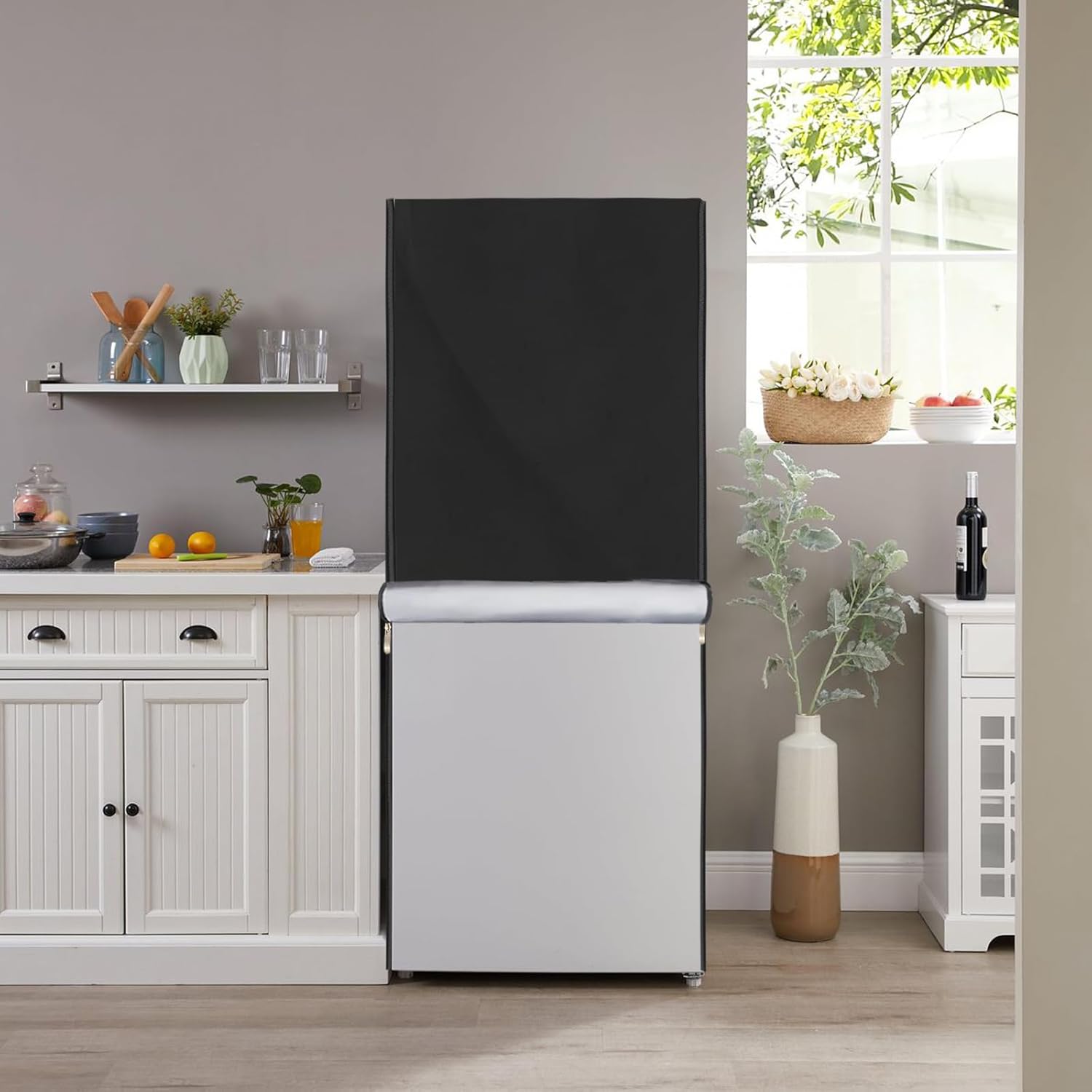 Funda para refrigerador para exteriores, 600D, resistente, 100% impermeable, cubierta vertical para congelador, fundas exteriores para refrigerador.